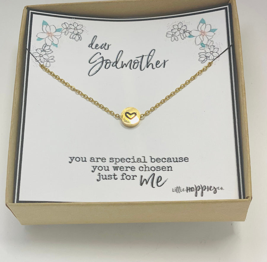 Gift for Godmother, Godmother gift, Godmother necklace, Gift for Godmother, Heart necklace, from goddaughter