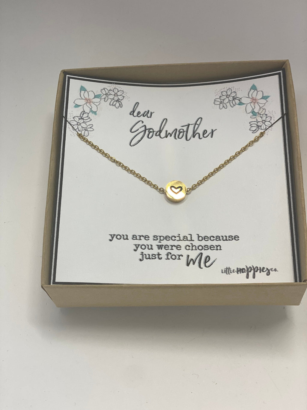 Gift for Godmother, Godmother gift, Godmother necklace, Gift for Godmother, Heart necklace, from goddaughter