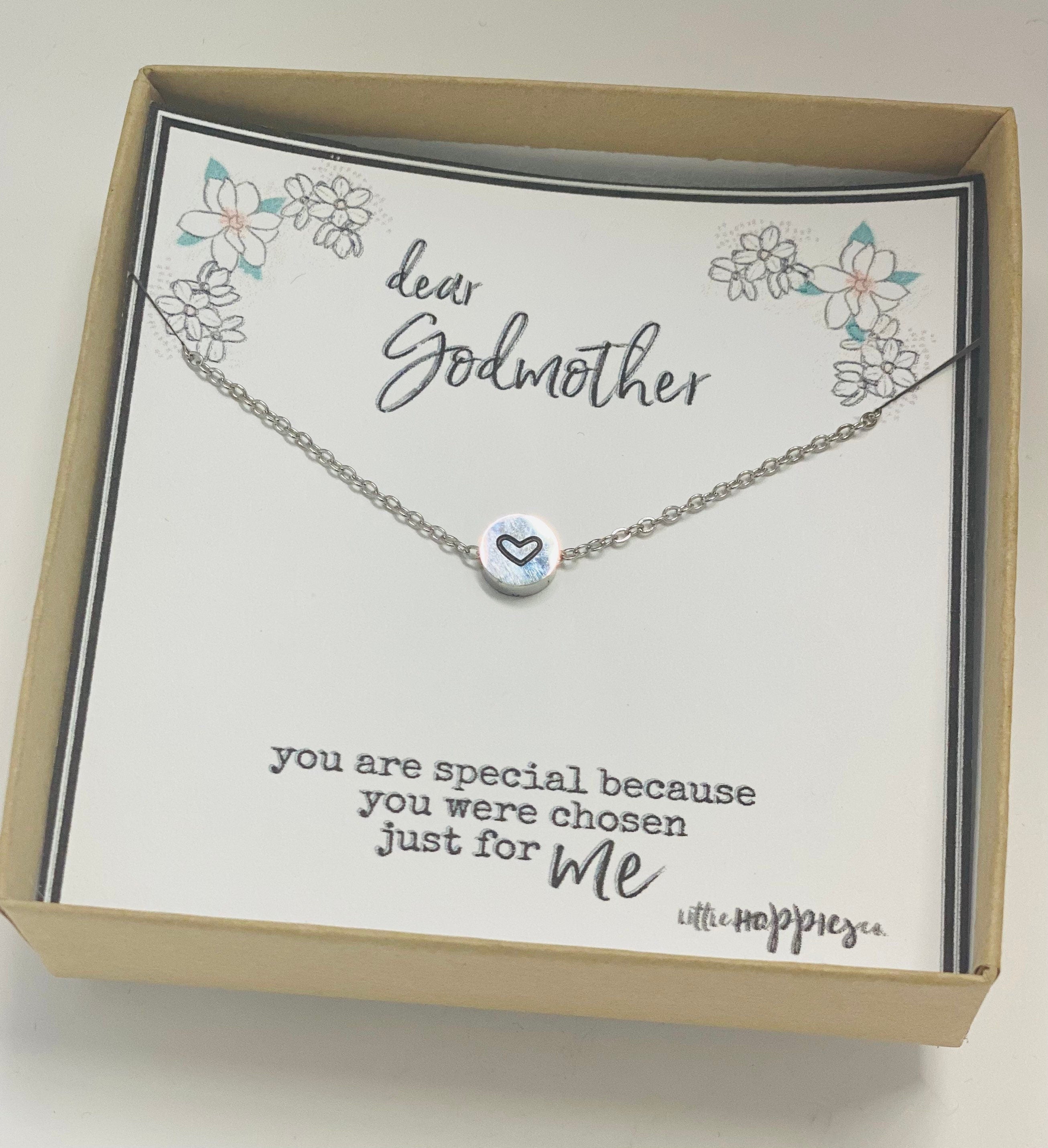 Gift for Godmother, Godmother gift, Godmother necklace, Gift for Godmother, Heart necklace, from goddaughter