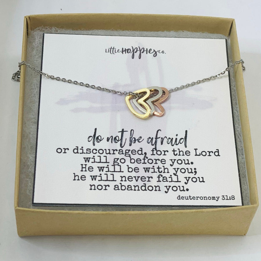 Deuteronomy 31 8 necklace, Deuteronomy 31:8, Do not be anxious, Do not be afraid, Scripture necklace, Christian gifts, Bible verse jewelry