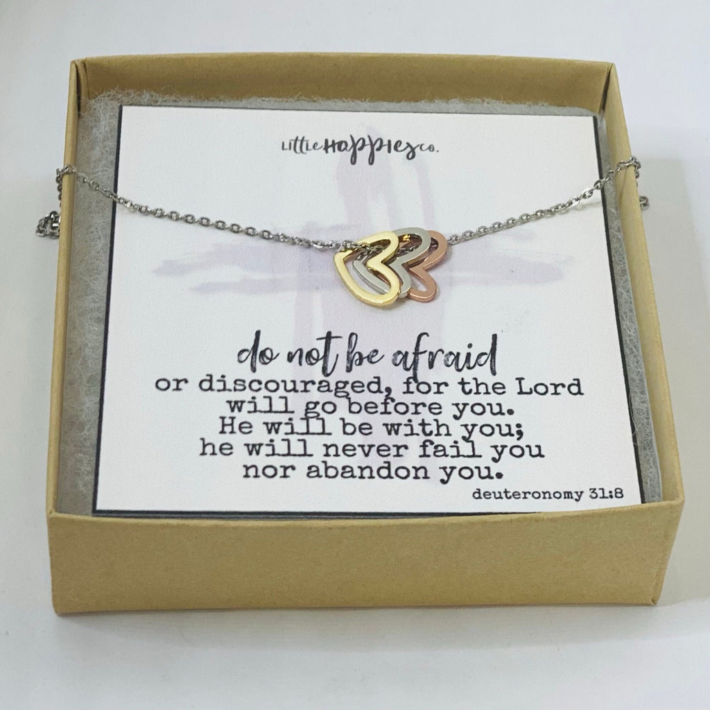 Deuteronomy 31 8 necklace, Deuteronomy 31:8, Do not be anxious, Do not be afraid, Scripture necklace, Christian gifts, Bible verse jewelry