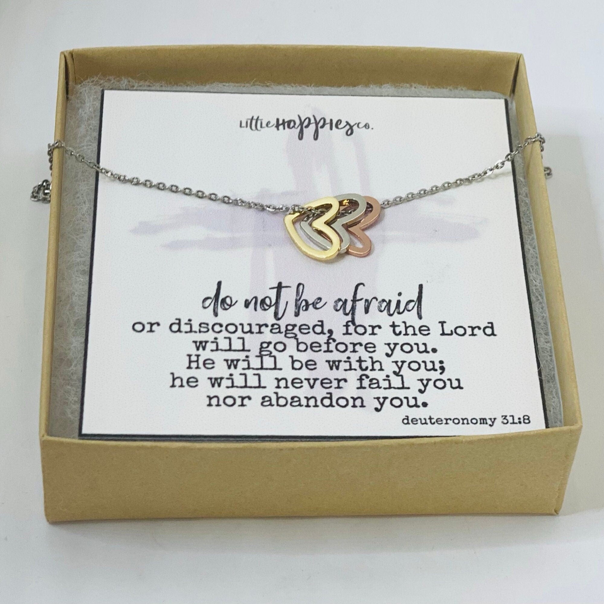 Deuteronomy 31 8 necklace, Deuteronomy 31:8, Do not be anxious, Do not be afraid, Scripture necklace, Christian gifts, Bible verse jewelry