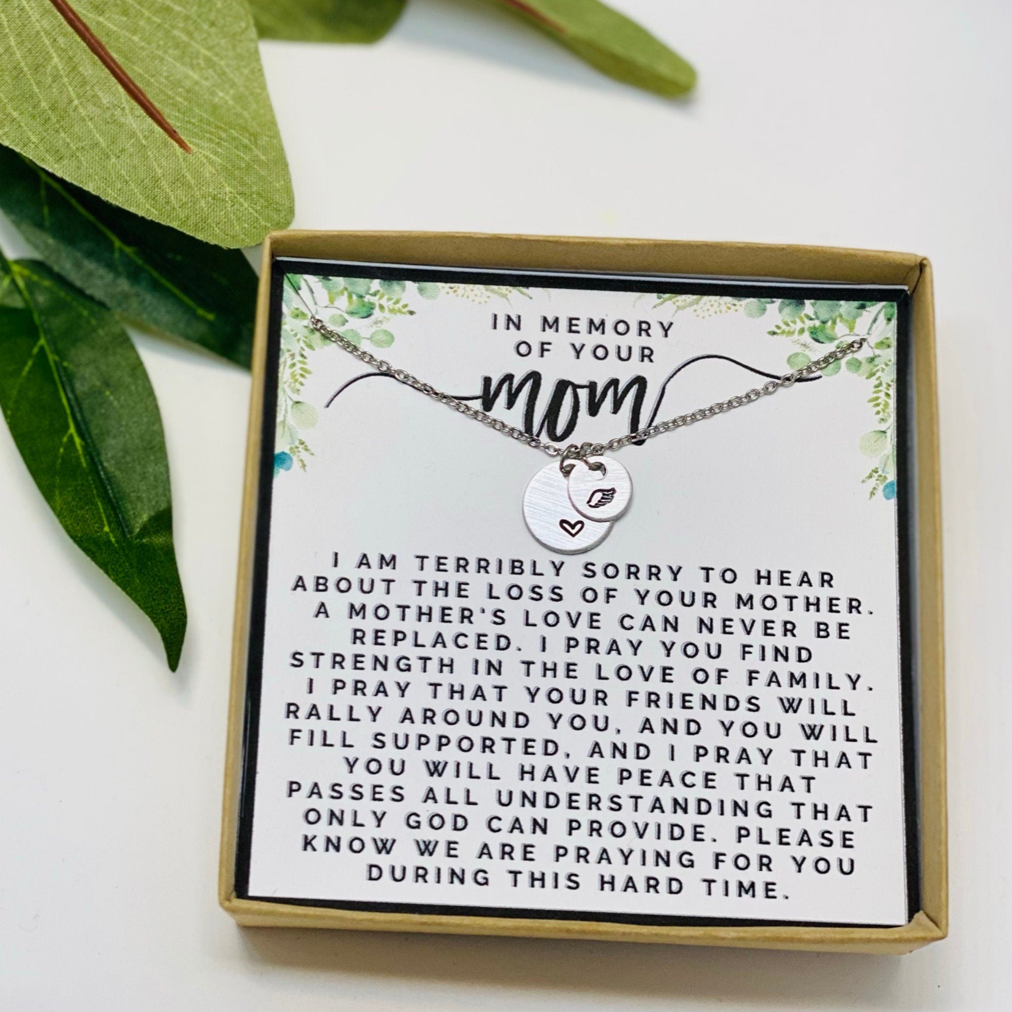 Loss of mom, Loss of mother gift, Loss of mother, Loss of mother jewelry, Loss of mother necklace, Grief gift, Sympathy gift, Keepsake gift
