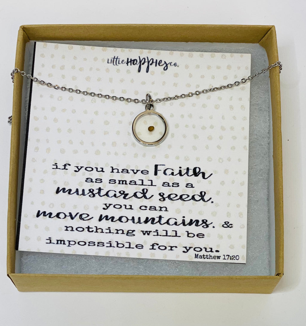 Real mustard seed necklace, Encouragement gift, Mustard seed jewelry, Faith necklace, Christian jewelry, Miscarriage gift, Inspirational