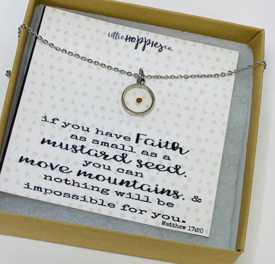Real mustard seed necklace, Encouragement gift, Mustard seed jewelry, Faith necklace, Christian jewelry, Miscarriage gift, Inspirational