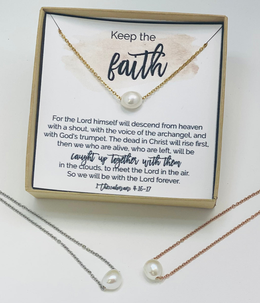 Faith gift, 1 Thessalonians, Faith card + necklace, Keep the faith, Keep the faith necklace, Christian necklace, Christian gifts, Gift shop