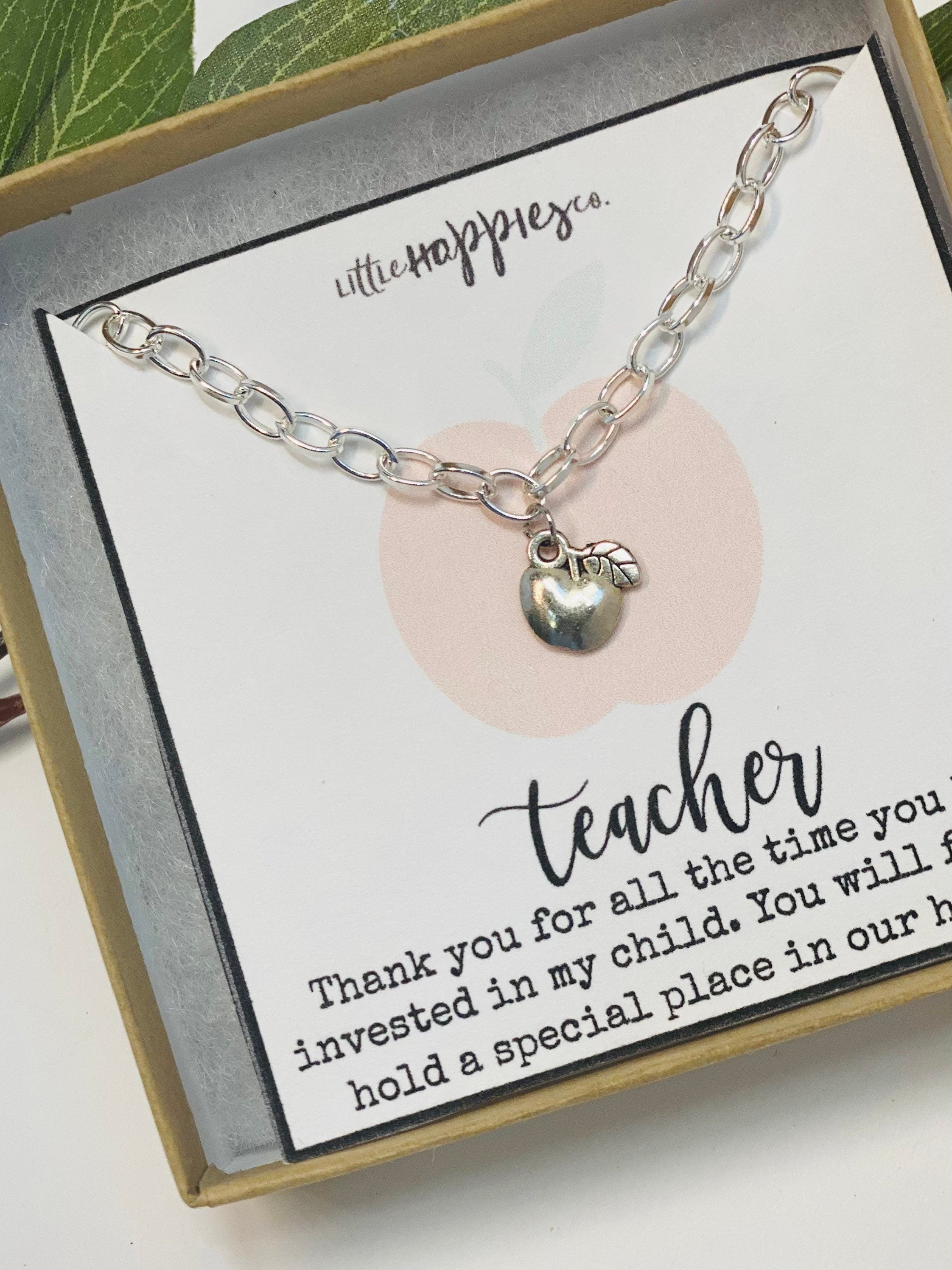 Teacher bracelet, Apple bracelet, Teacher gifts, Best teacher gifts, Apple charm bracelet, Christmas gift for teachers, Teacher birthday