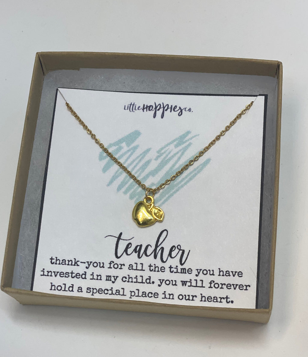Apple necklace, Christmas Gift for teacher, Teacher gifts, Gift for teacher, Gift for Teacher, Teacher Gift