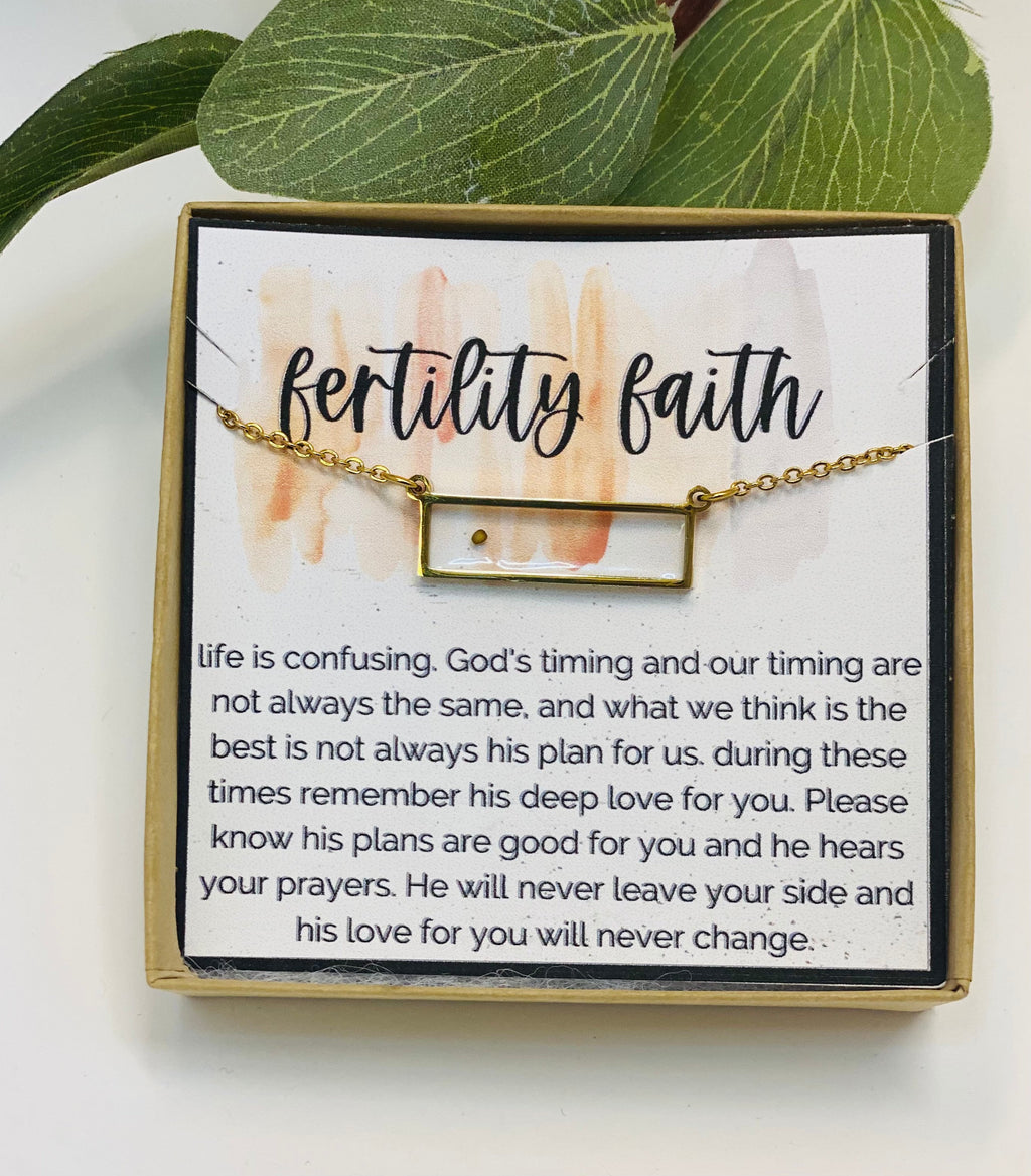 Infertility, Infertility gifts, IVF Support Gift, Miscarriage gift, IVF, Infertility Wish, Mustard Seed Necklace, Strength, Strength Jewelry