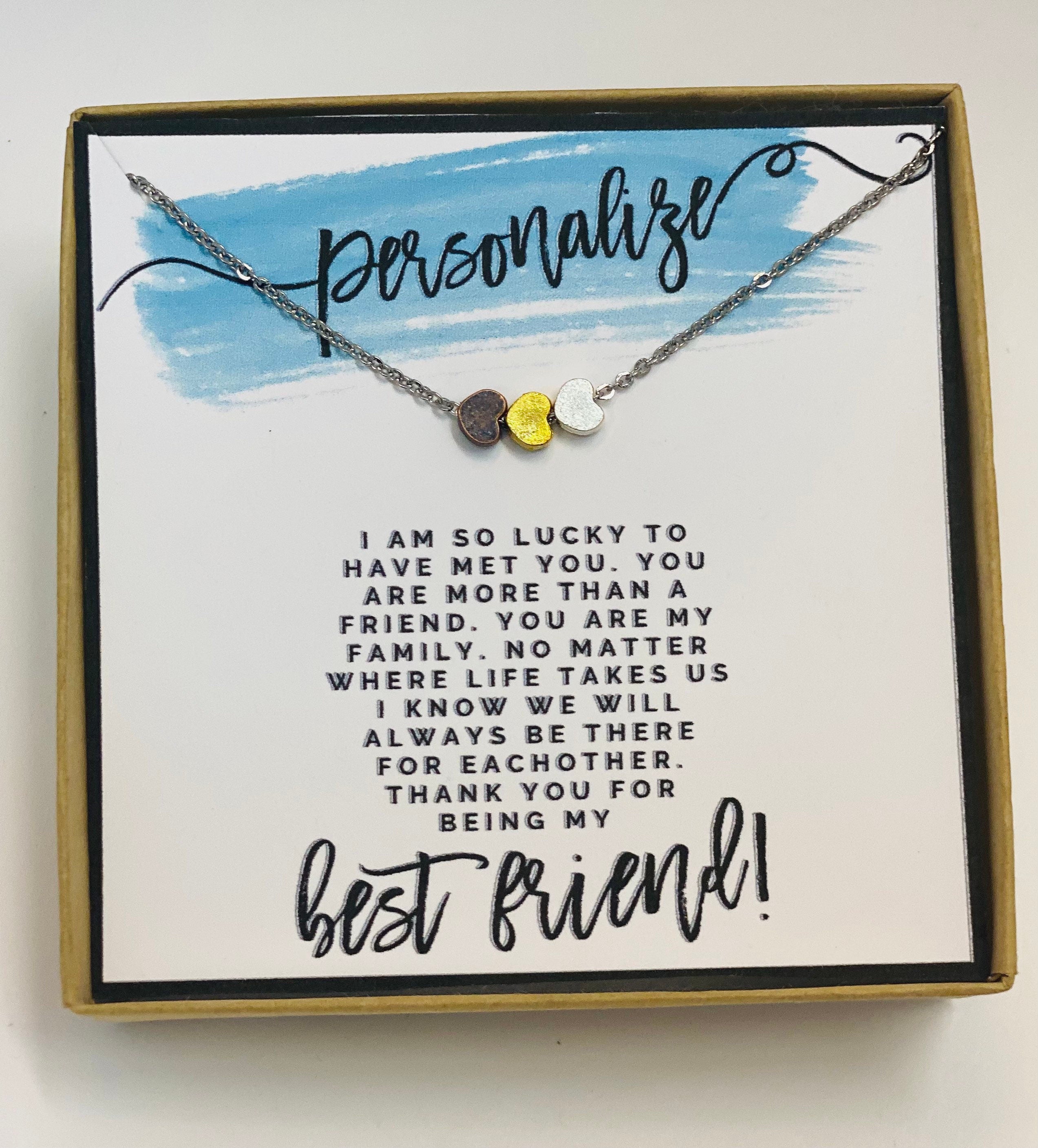Personalized Best Friend.Gift, Personalized Jewelry, Personalized Gifts, BFF, Bestie, Best Friend Necklace, Best Friend Gift, Heart