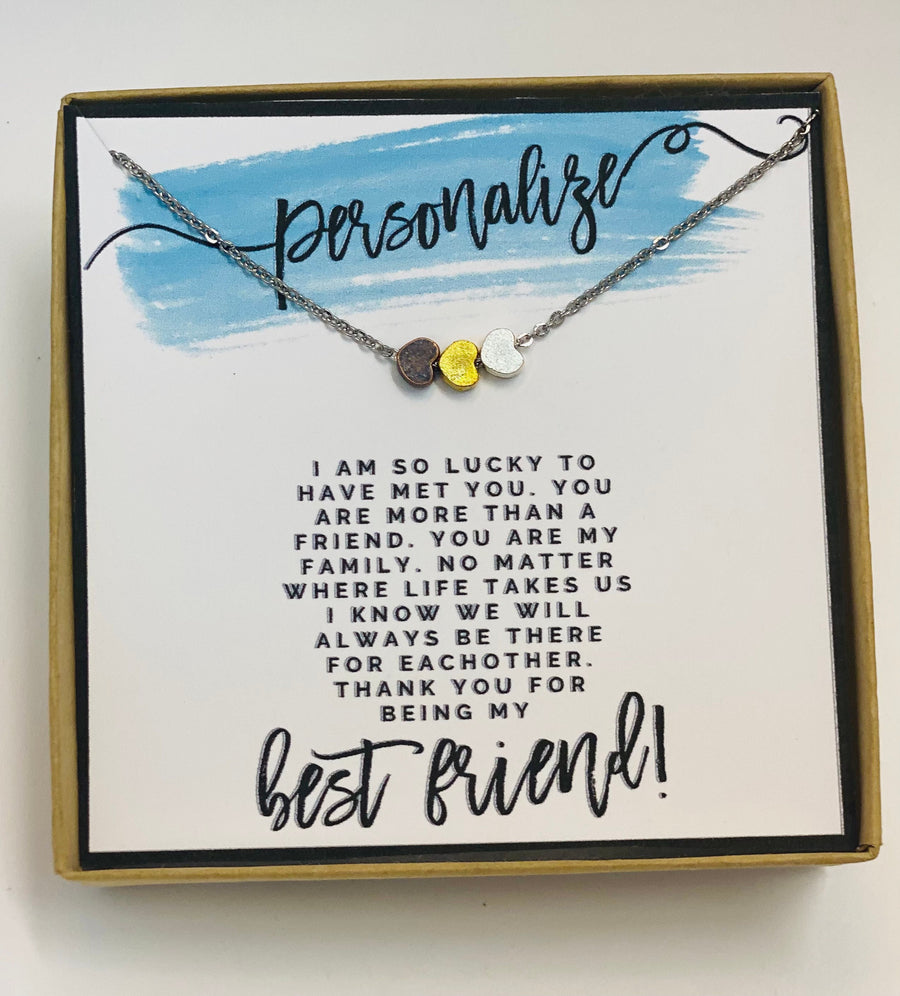 Personalized Best Personalized Jewelry, Personalized Gifts, BFF, Bestie, Best Friend Necklace, Best Friend Gift, Heart