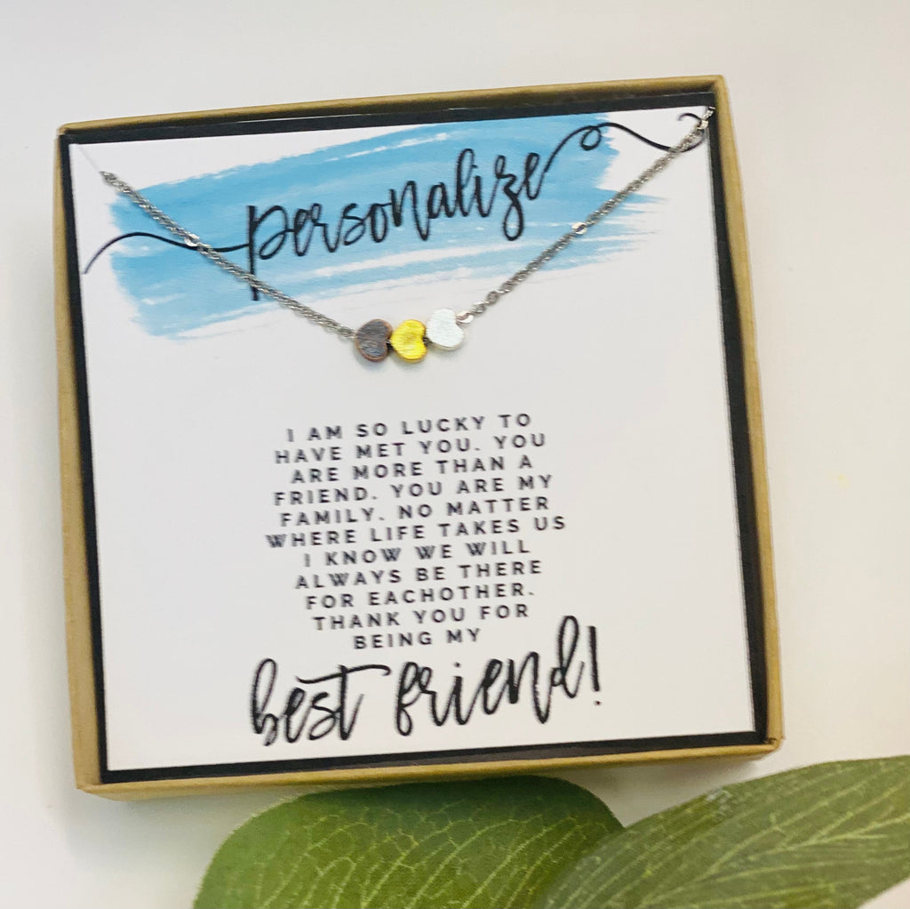 Personalized Best Friend.Gift, Personalized Jewelry, Personalized Gifts, BFF, Bestie, Best Friend Necklace, Best Friend Gift, Heart