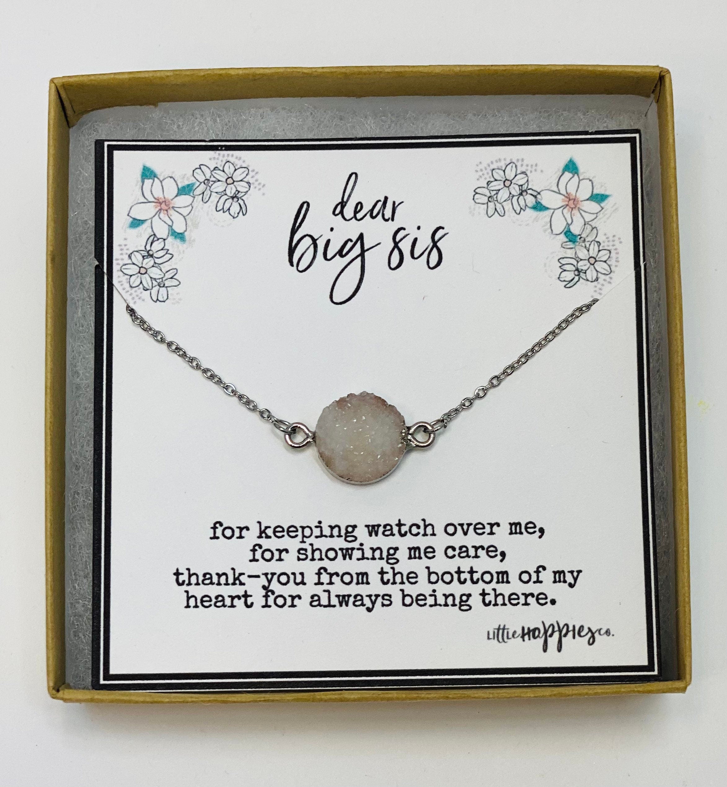 Big sister little sister necklace - Sisters gift for her, Sister necklace, sister birthday gift, Big sister gifts, Big sis lil sis (01-001)