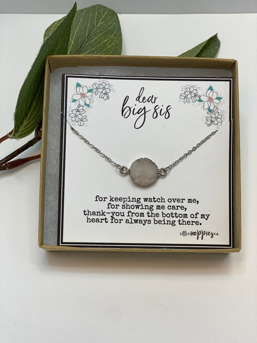 Big sister little sister necklace - Sisters gift for her, Sister necklace, sister birthday gift, Big sister gifts, Big sis lil sis (01-001)