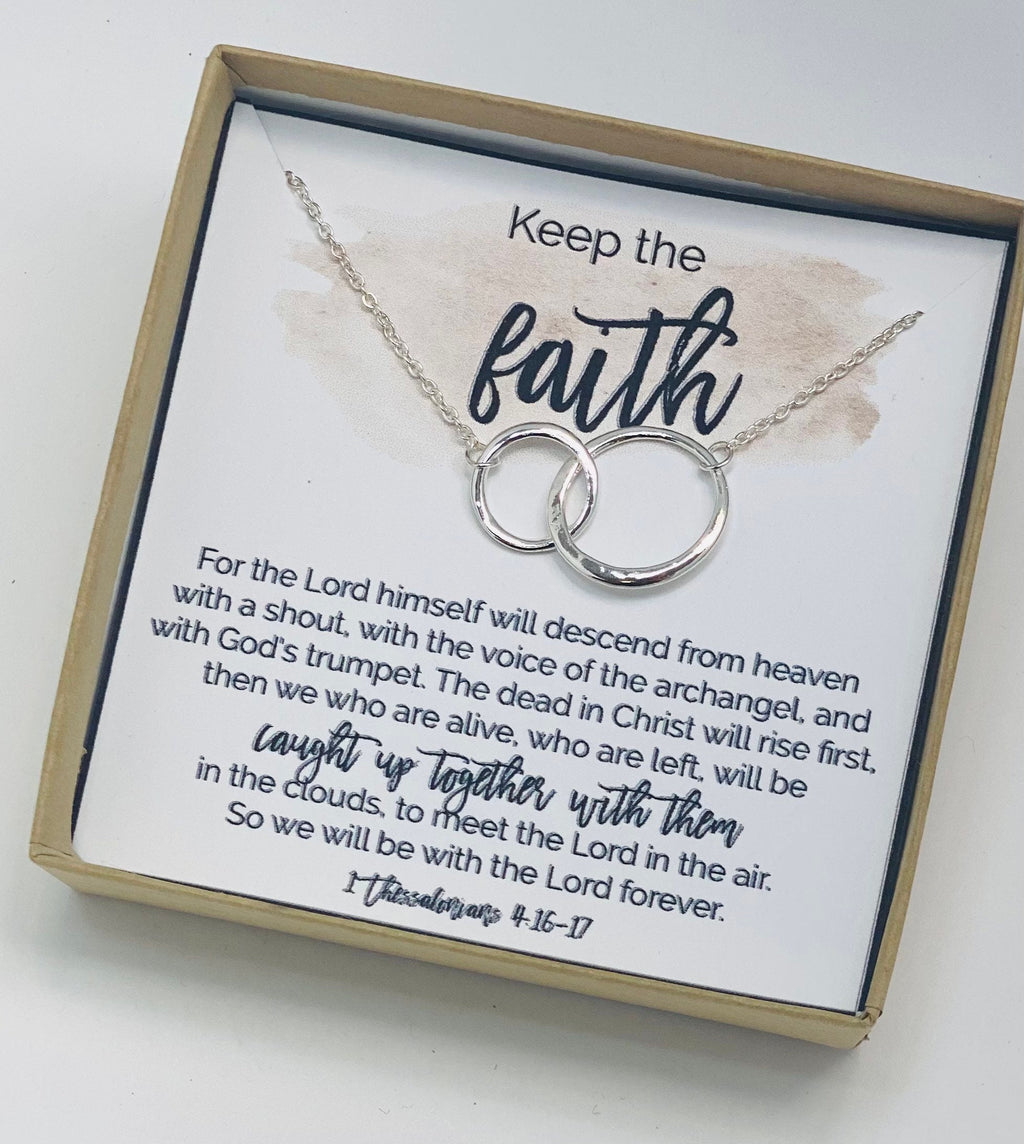 Blessed jewelry, Christian gifts, Keep the faith, Circle necklace, Christian pendant, Strength necklace, Religious jewelry, Christian card