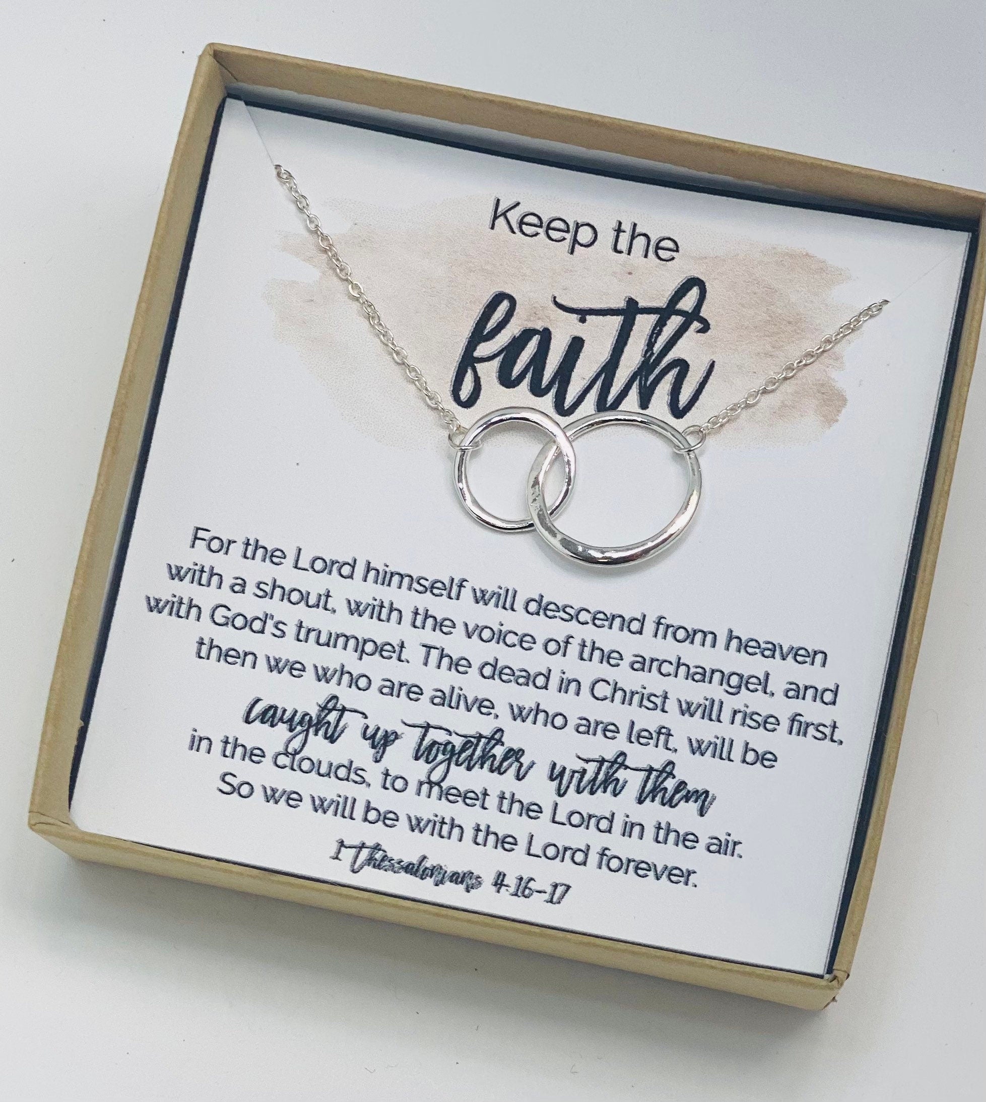 Blessed jewelry, Christian gifts, Keep the faith, Circle necklace, Christian pendant, Strength necklace, Religious jewelry, Christian card