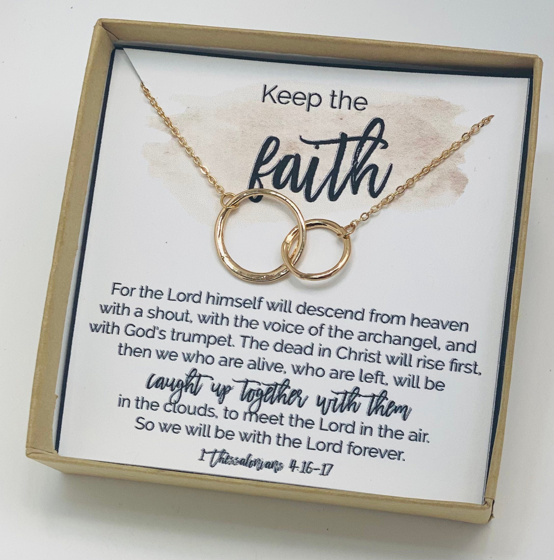 Blessed jewelry, Christian gifts, Keep the faith, Circle necklace, Christian pendant, Strength necklace, Religious jewelry, Christian card