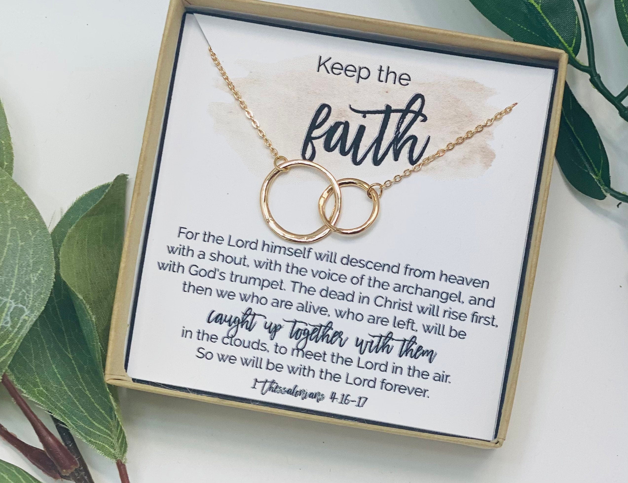 Blessed jewelry, Christian gifts, Keep the faith, Circle necklace, Christian pendant, Strength necklace, Religious jewelry, Christian card