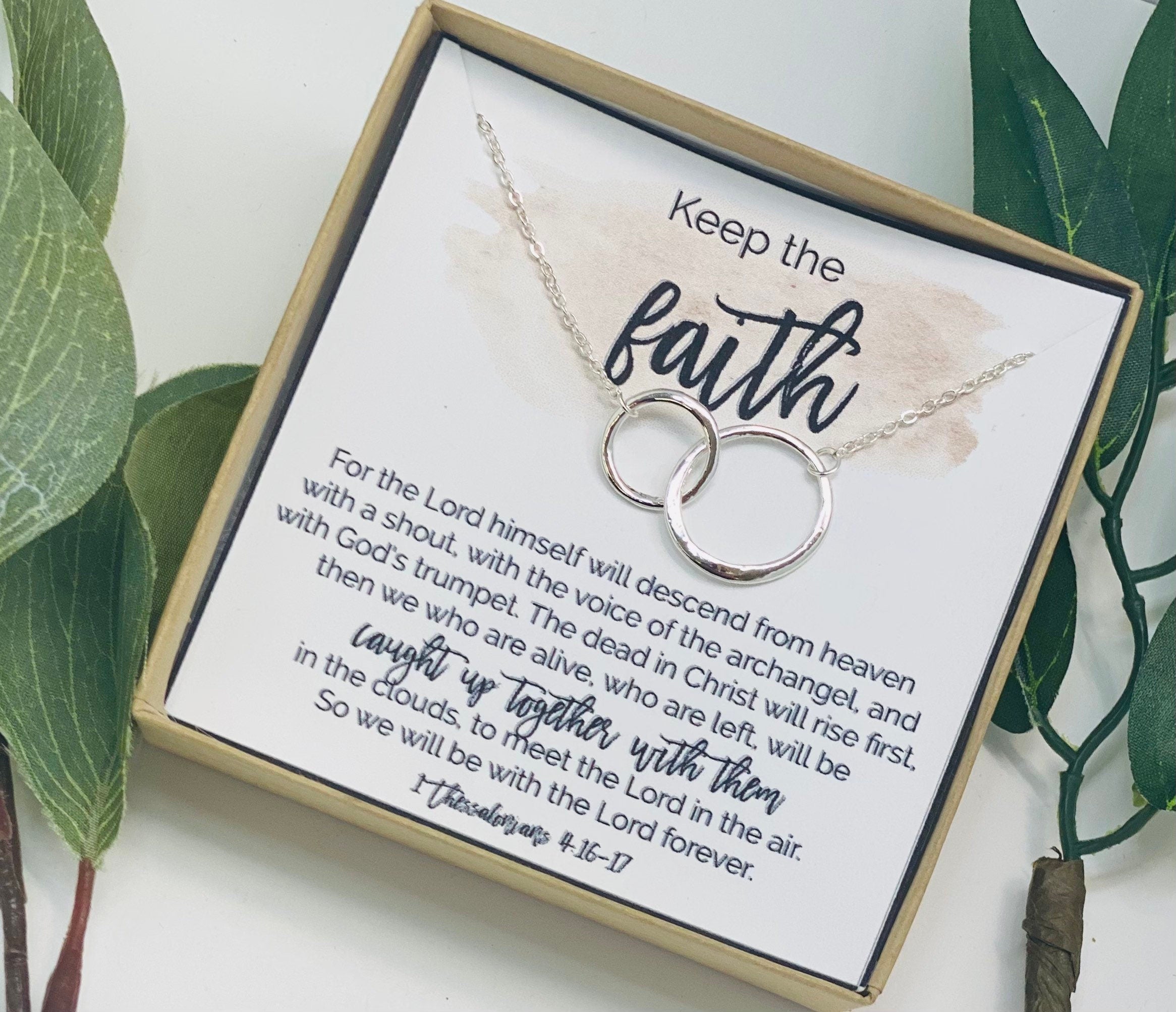 Blessed jewelry, Christian gifts, Keep the faith, Circle necklace, Christian pendant, Strength necklace, Religious jewelry, Christian card