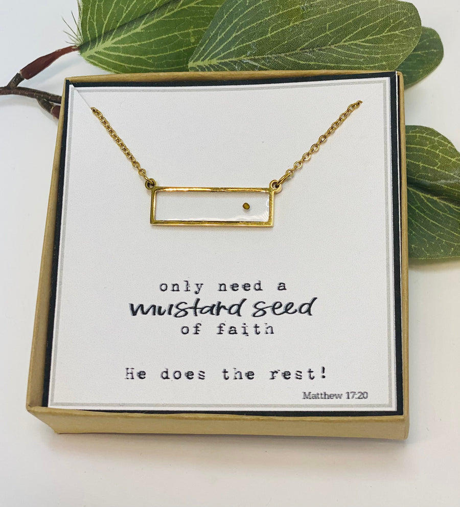 Mustard Seed Necklace, Mustard Seed Jewelry, Mustard Seed Charm, Christian Jewelry, Faith Necklace, Encouragement Gift, Cancer Gift