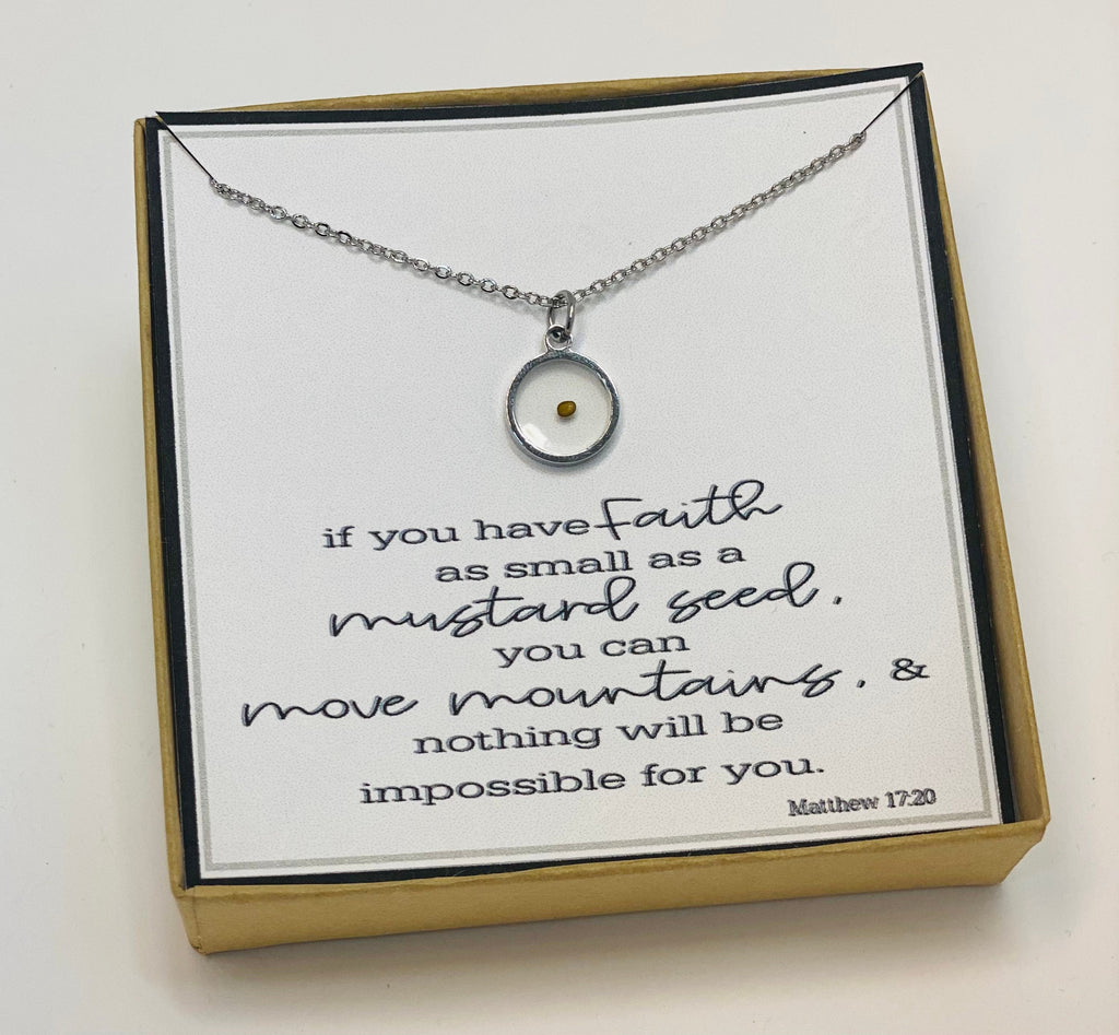 Mustard seed necklace, Christian jewelry, Religious jewelry, Mustard seed faith, Faith necklace, Faith jewelry, All things are possible
