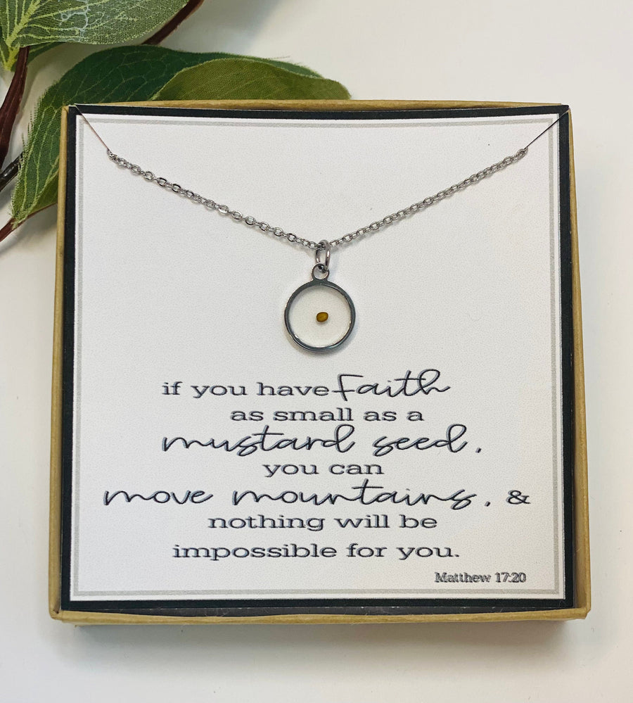 Mustard seed necklace, Christian jewelry, Religious jewelry, Mustard seed faith, Faith necklace, Faith jewelry, All things are possible