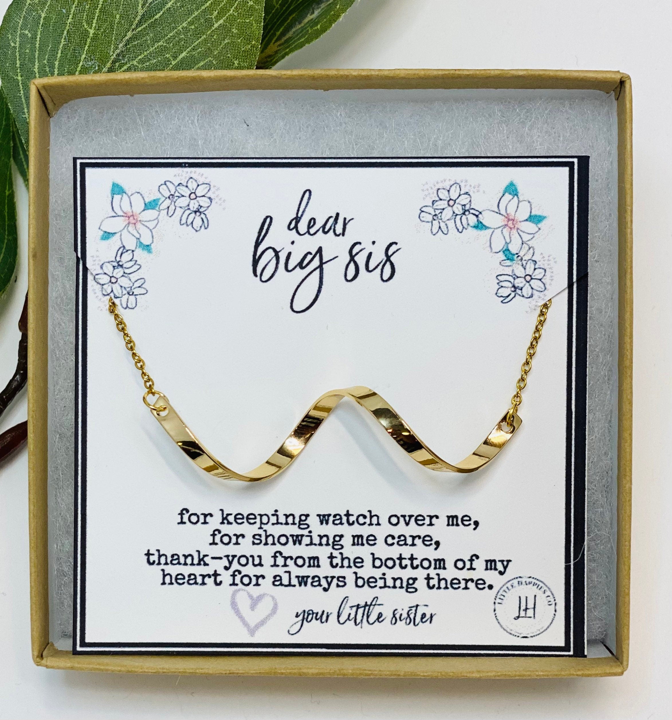 Gift for older sister, Big sister gifts, Big sis necklace, Unique birthday gifts for sister, Gift for sister, Gift ideas for sister birthday