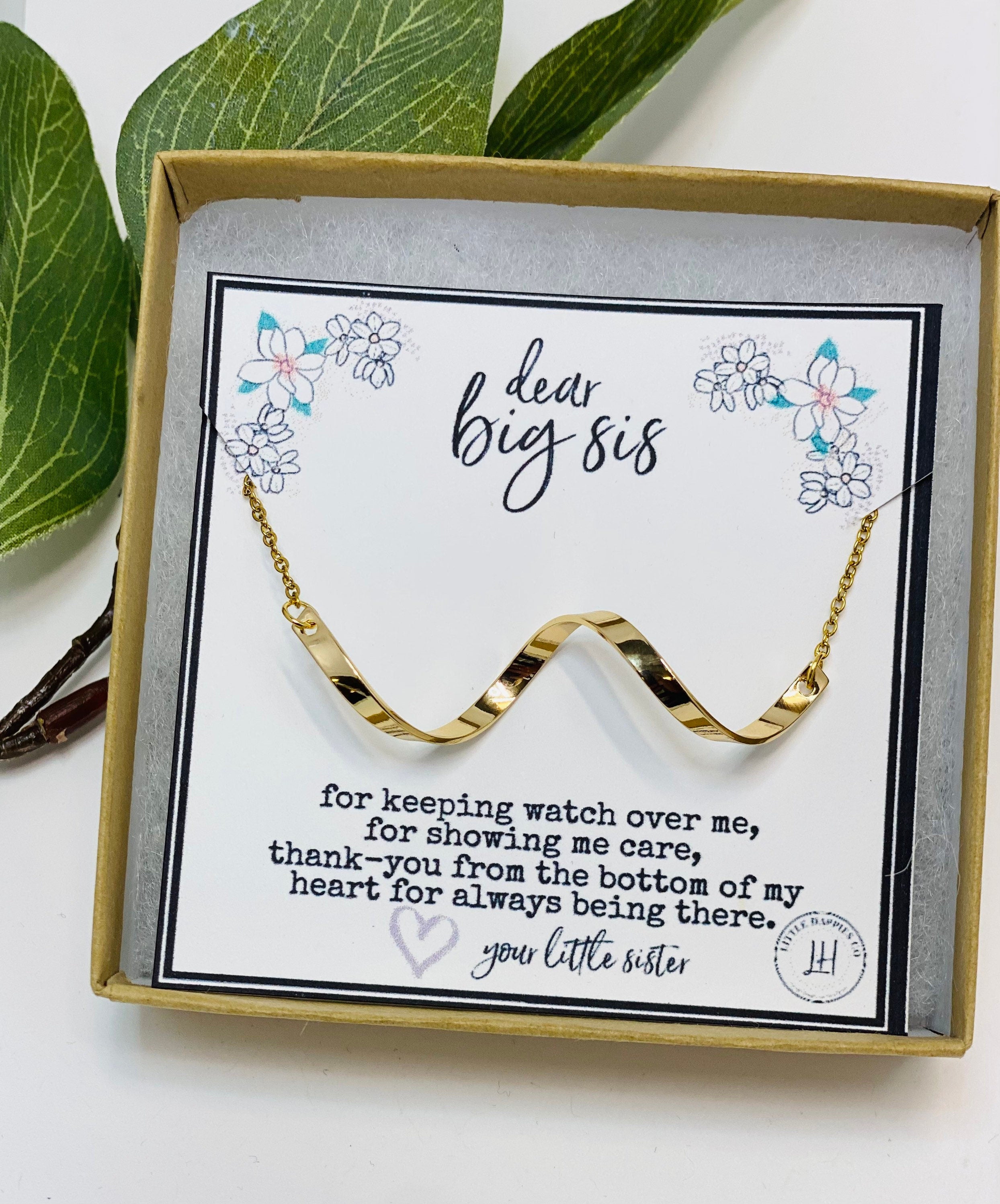 Gift for older sister, Big sister gifts, Big sis necklace, Unique birthday gifts for sister, Gift for sister, Gift ideas for sister birthday
