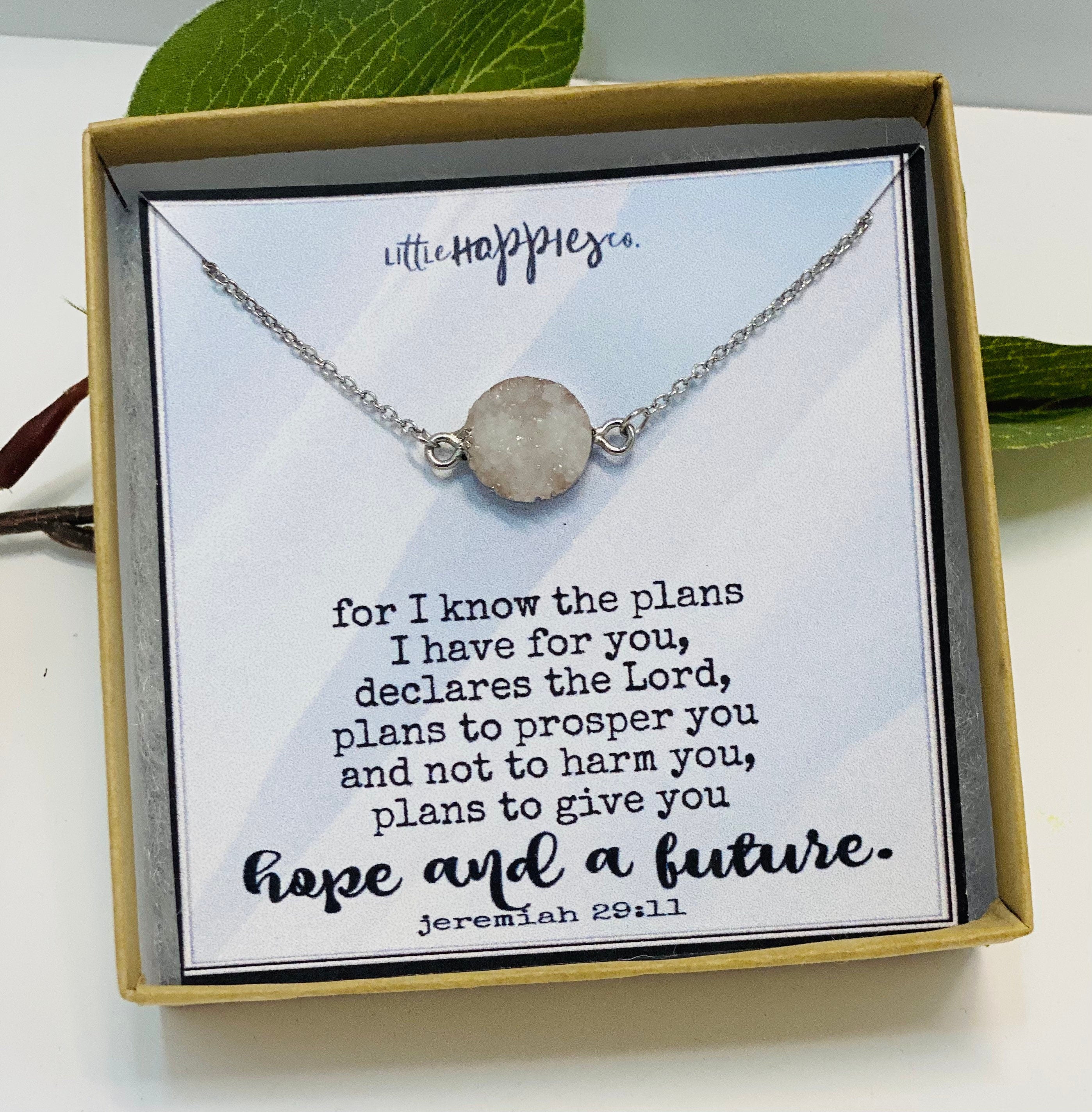 Jeremiah 29 11 Necklace, Christian Graduation Gifts, Christian Jewelry, Christian Gifts, Faith Necklace, Scripture Necklace, Baptism Gifts