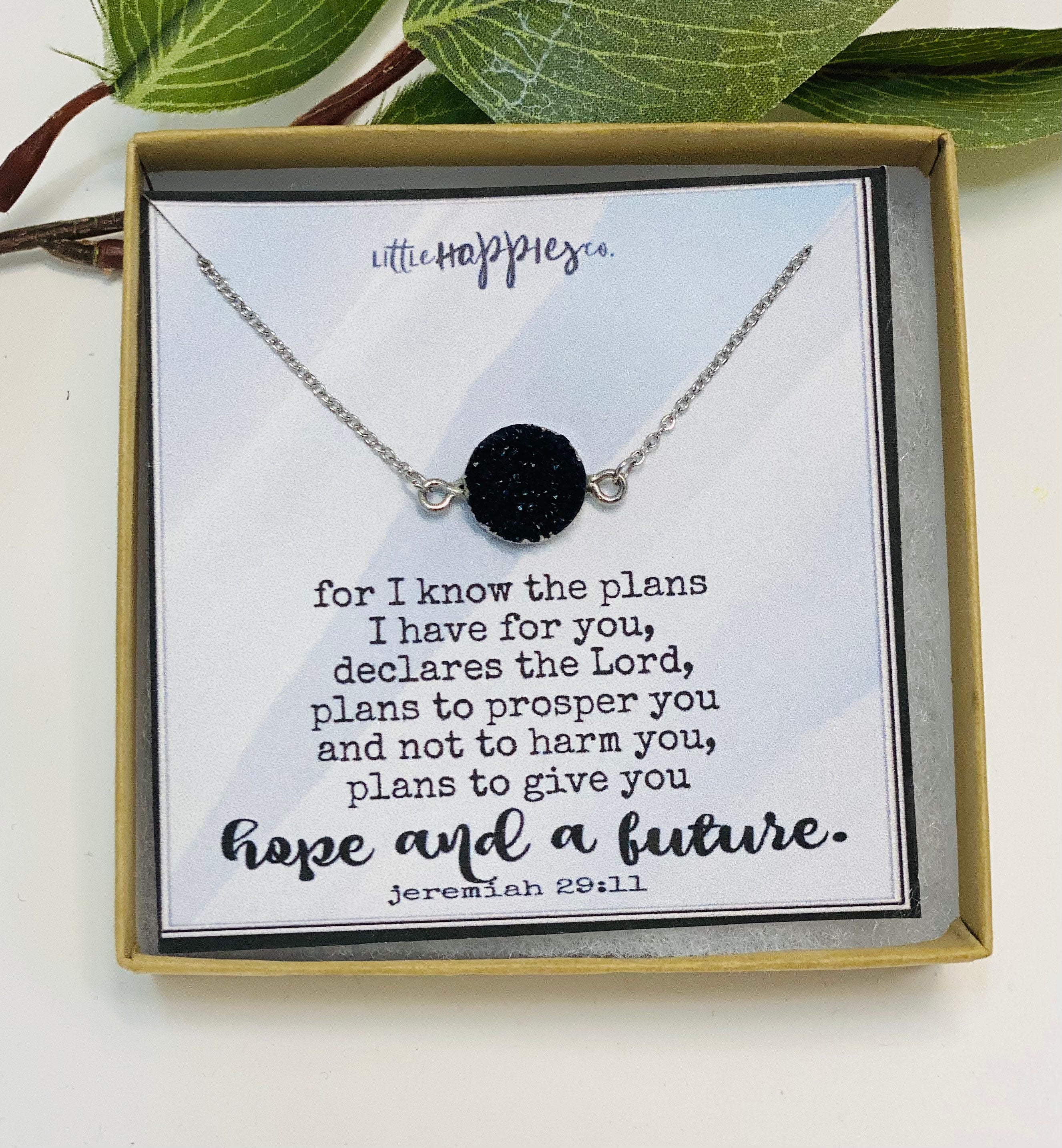 Jeremiah 29 11 Necklace, Christian Graduation Gifts, Christian Jewelry, Christian Gifts, Faith Necklace, Scripture Necklace, Baptism Gifts