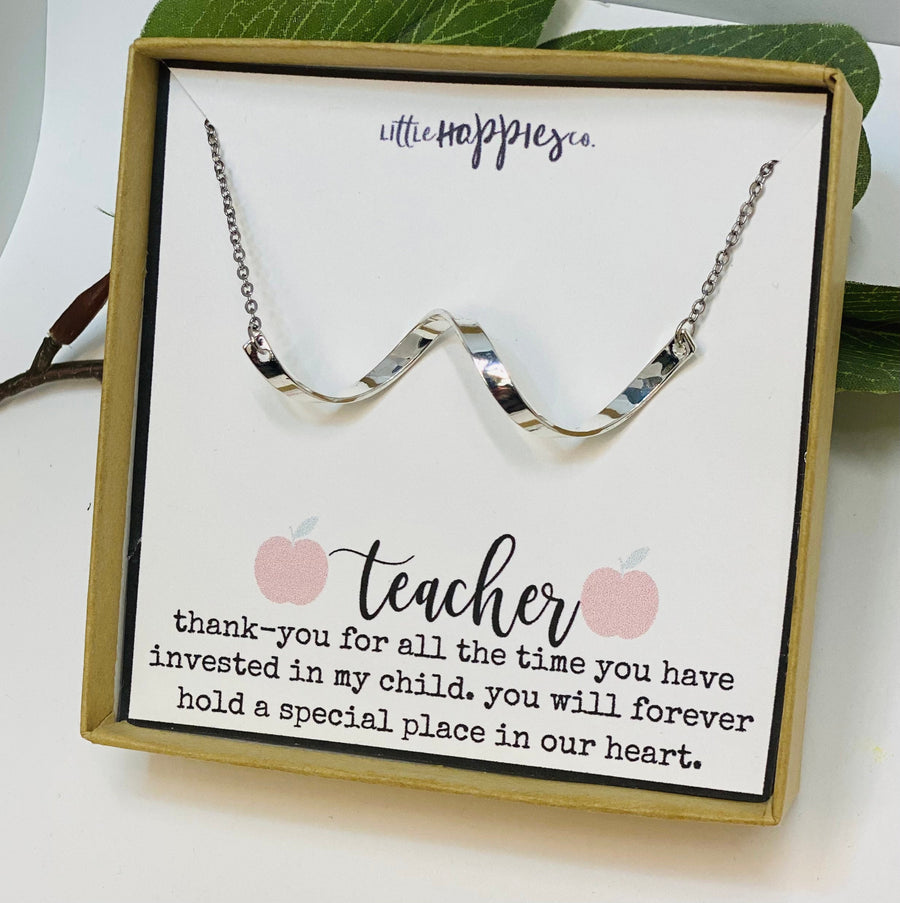 Teacher Necklace, Small Gift for Teacher, Teacher Gifts, Teacher Jewelry, Teacher Appreciation, Christmas Gift for Teacher, Gift for Teacher