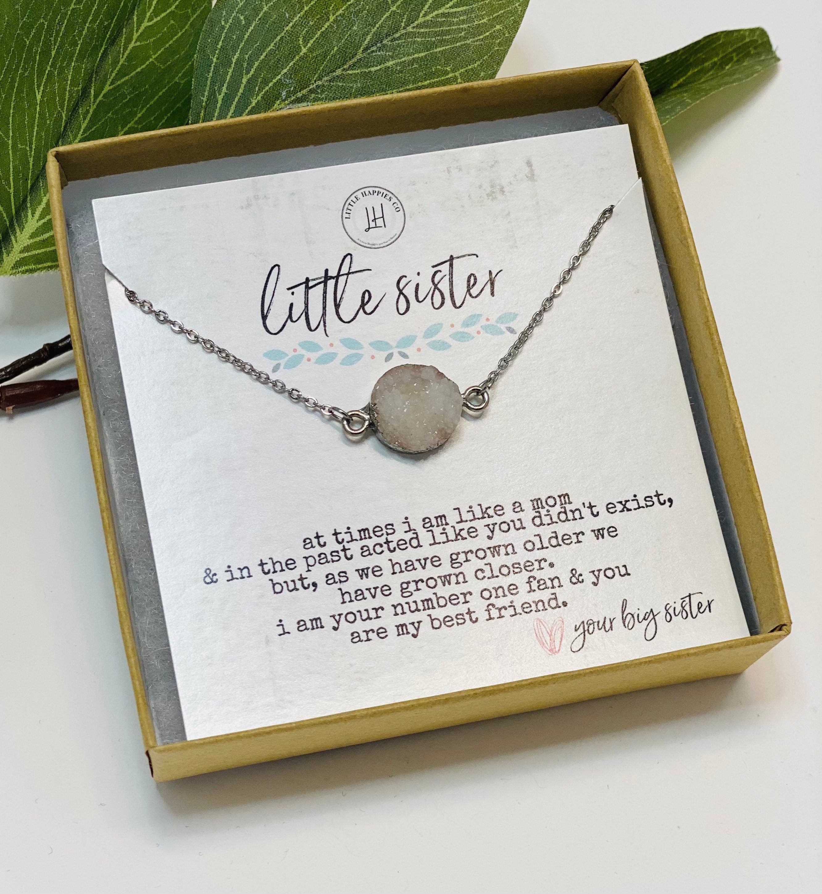 Sister Necklace, Little Sister Gifts, Gift for little sister, Sister Birthday, Little Sister Big Sister, Sister Gift, Quote, Necklace