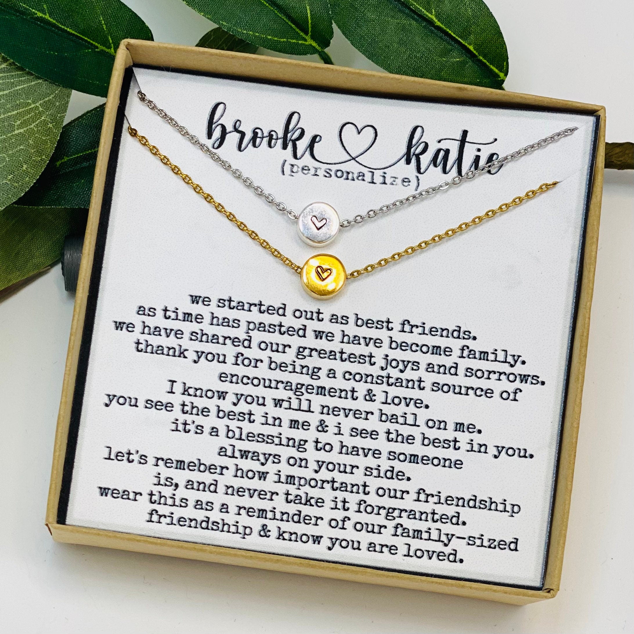 BFF Necklace, Double Necklace, Friendship Necklaces, Best Friend Necklace, Set of 2, Double Necklace, Friend Group Gifts, Best Friend Gift