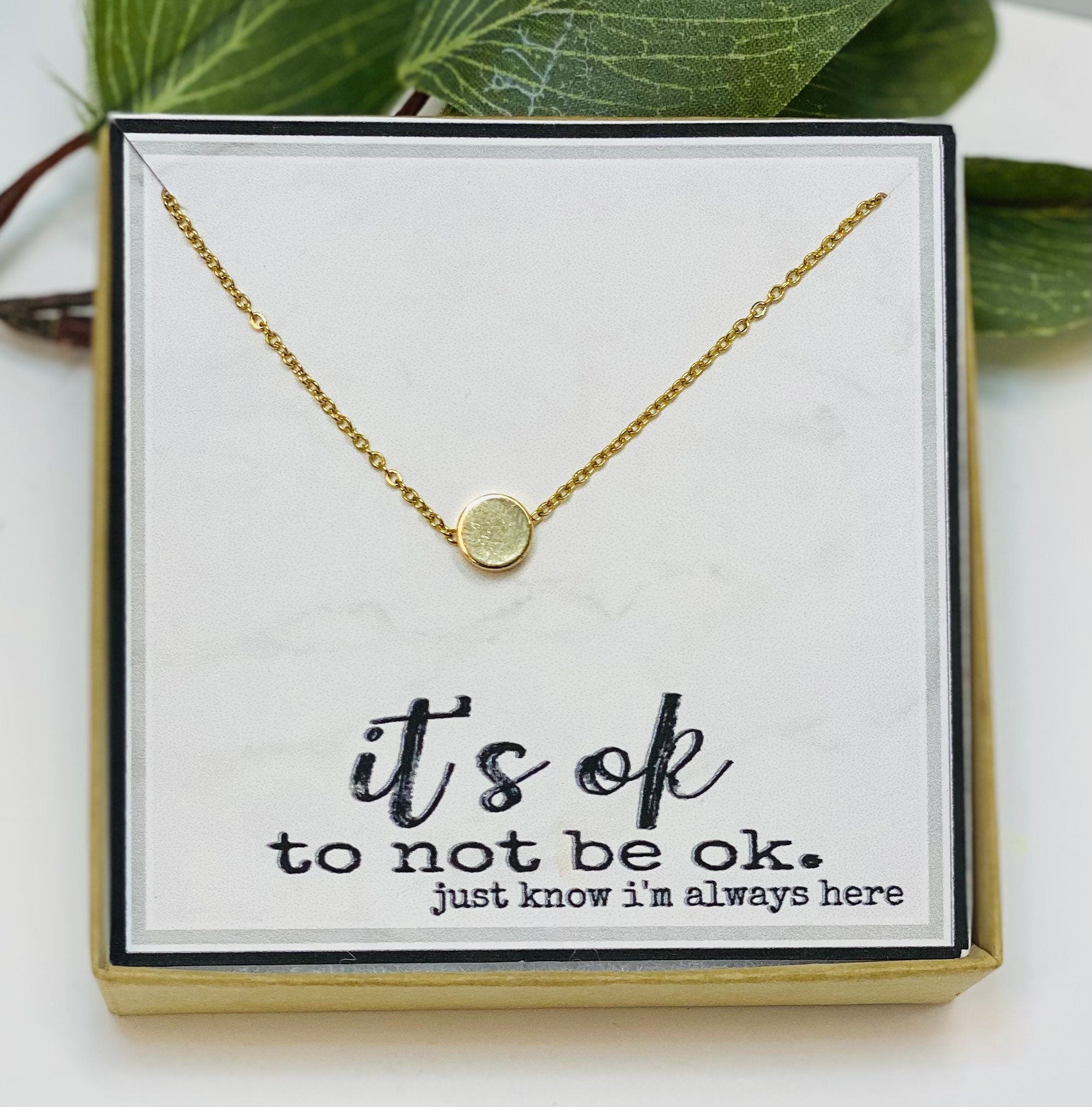 Bereavement Gift, Pet Sympathy Gift, Memorial Gift, Grief Gift, Remembrance Gift, Miscarriage Necklace, Disc Necklace, Condolence Gift, Send