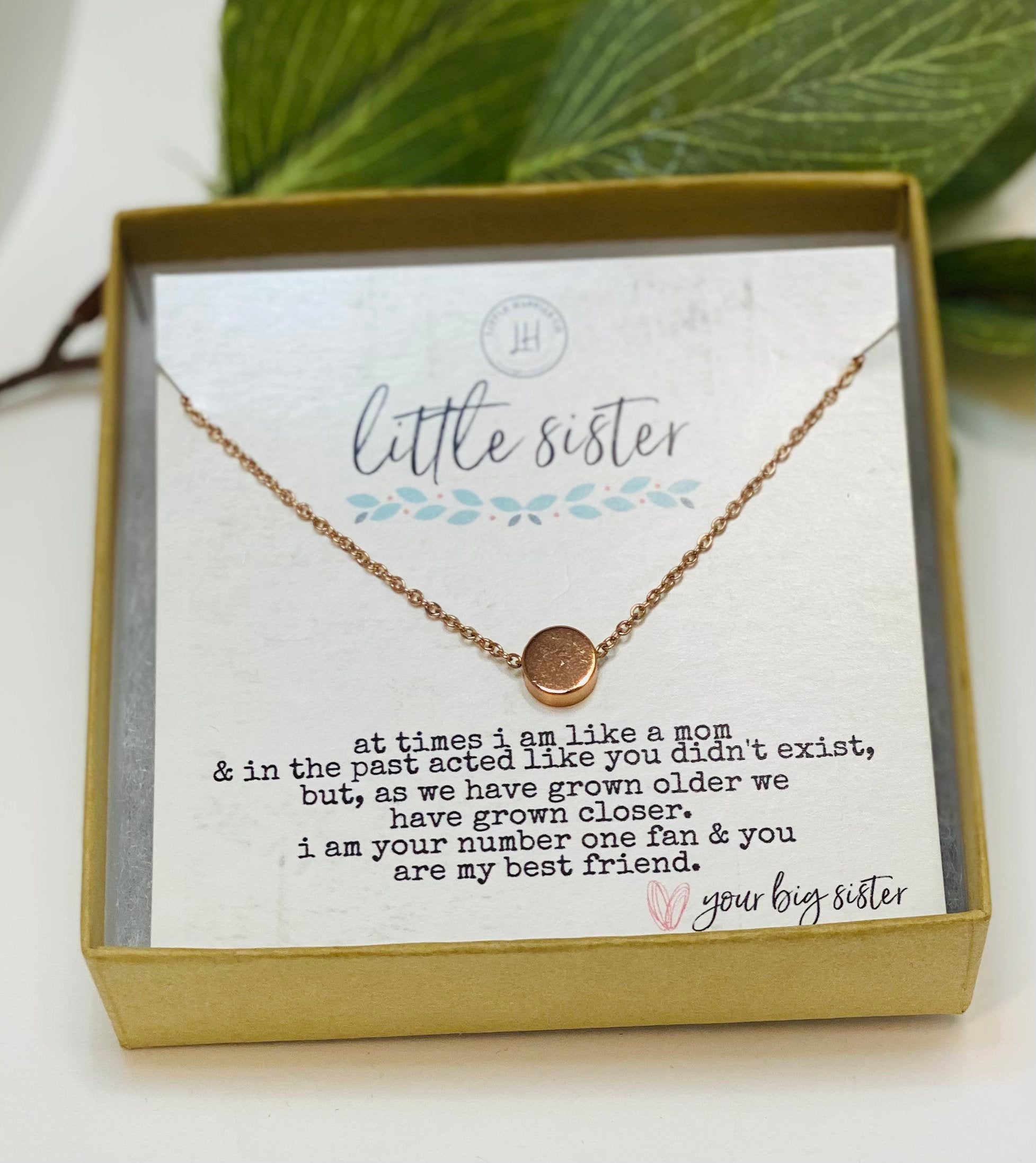 Little Sister Gift, Little Sister Big Sister, Gift for Little Sister, Little Sister Necklace, Sister Gift, Christmas Gift for Little Sister