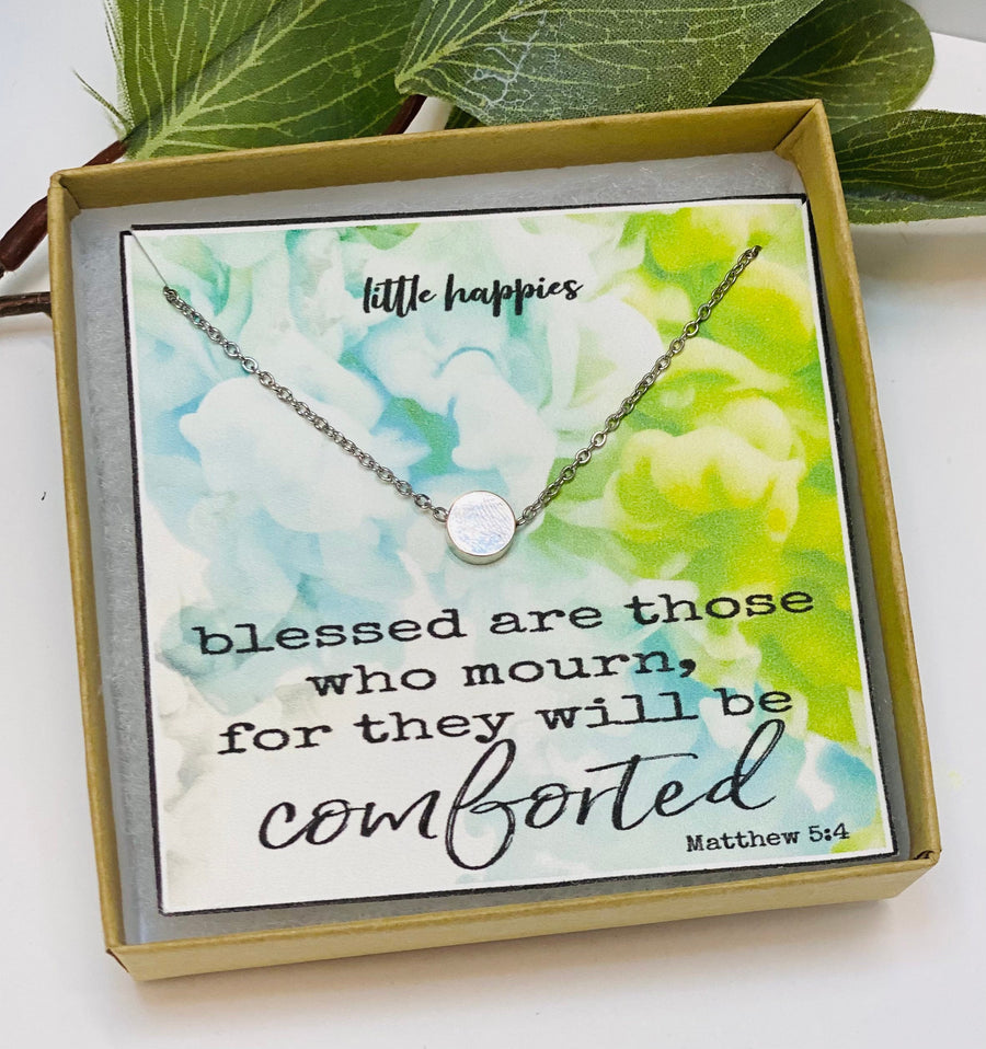 Religious Jewelry, Bible Verse Necklace, Uplifting Gifts for Women, Sympathy Gift, Bereavement Gift, Faith Necklace, Disc Necklace, Quote