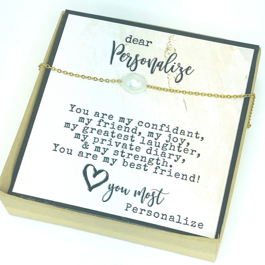 Personalized Gifts for Friends, Personalized Best Friend Gifts, Personalized Present, Custom Gifts, Personalized Cards, Card + Necklace Gold