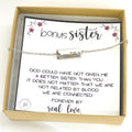 Sister in law necklace + card, Best friend gift, Sister in law gift, Bonus sister, Meaningful friendship gift, Rose gold, Silver, Gold