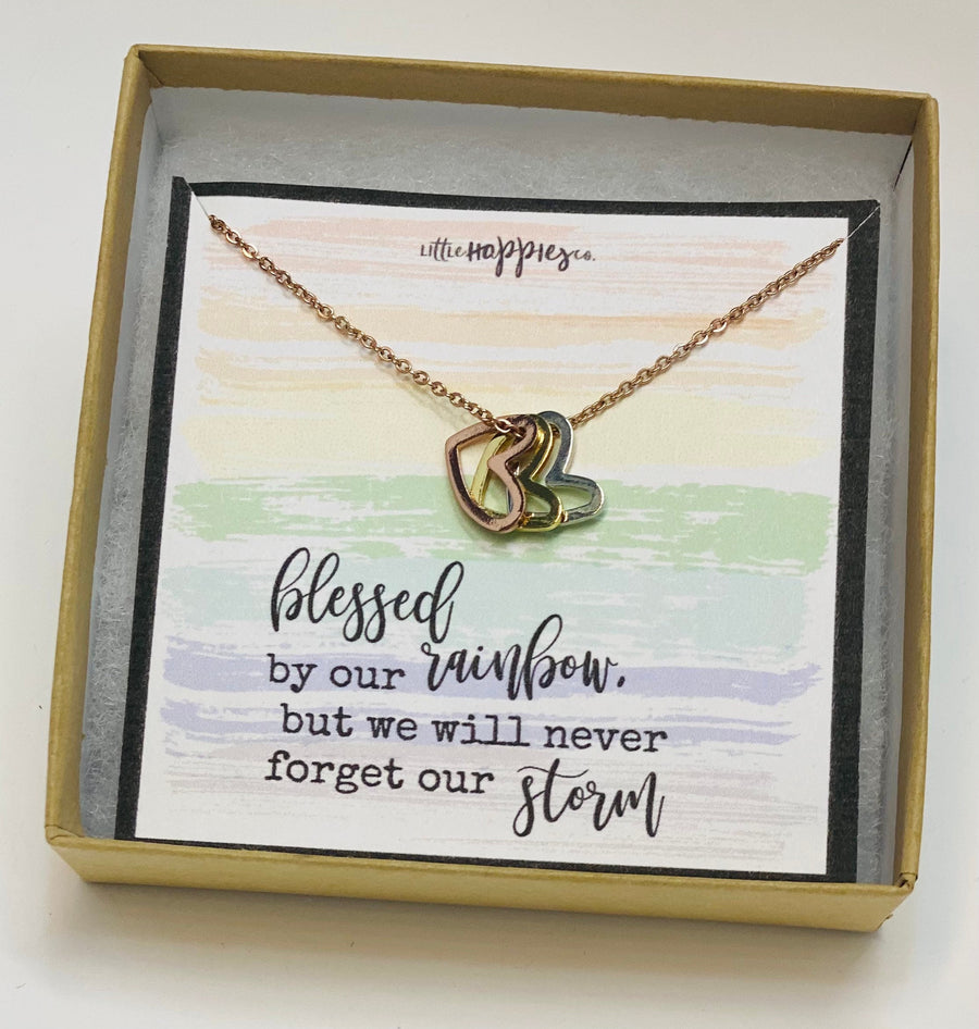 Rainbow baby necklace, rainbow babies, rainbow baby , baby after miscarriage, motherhood necklace, miscarriage gift, gift for rainbow baby