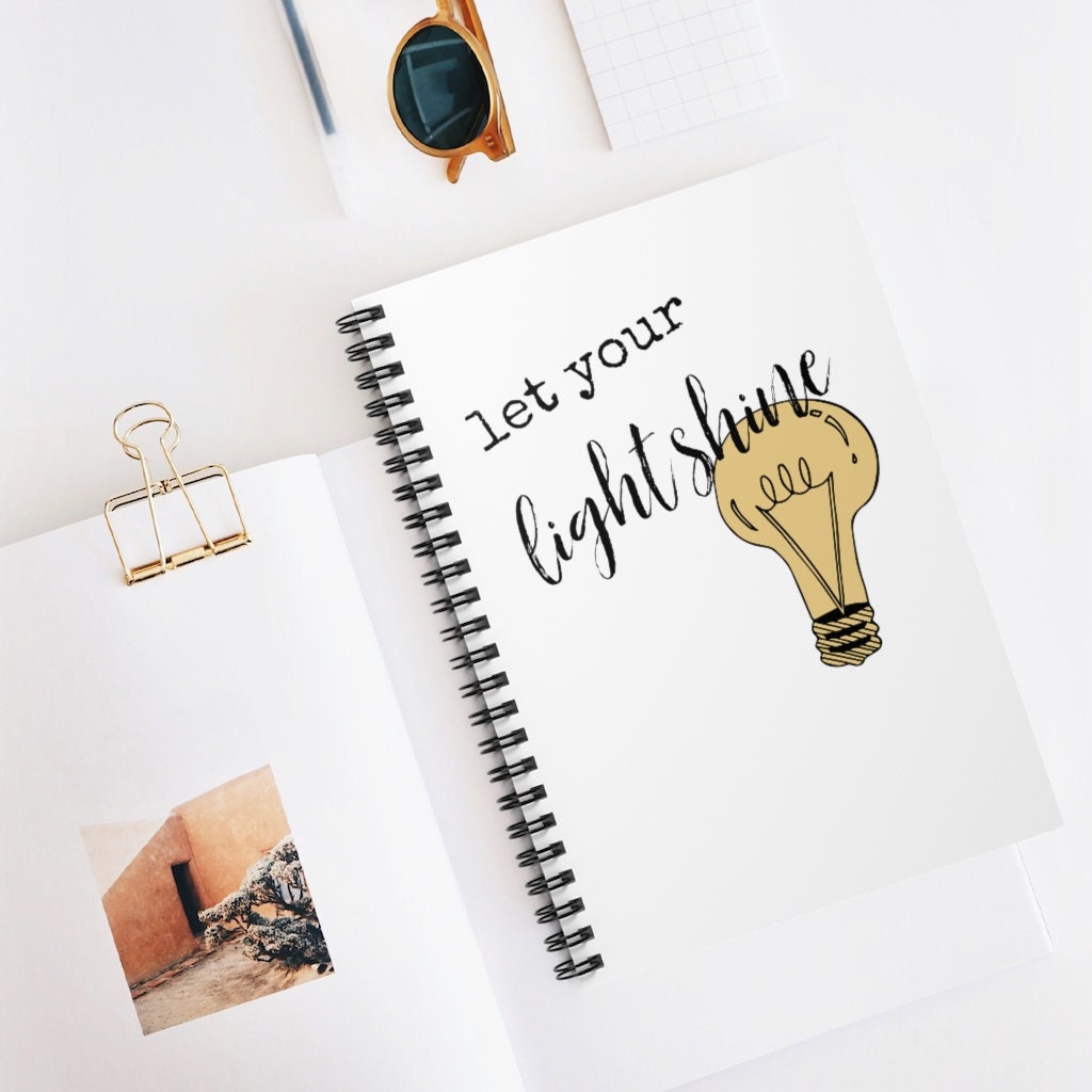 Copy of Let your light shine, Journal, Spiral Notebook, Small notebook, Prayer journal, To-do list, Christian gift, Encouragement gift