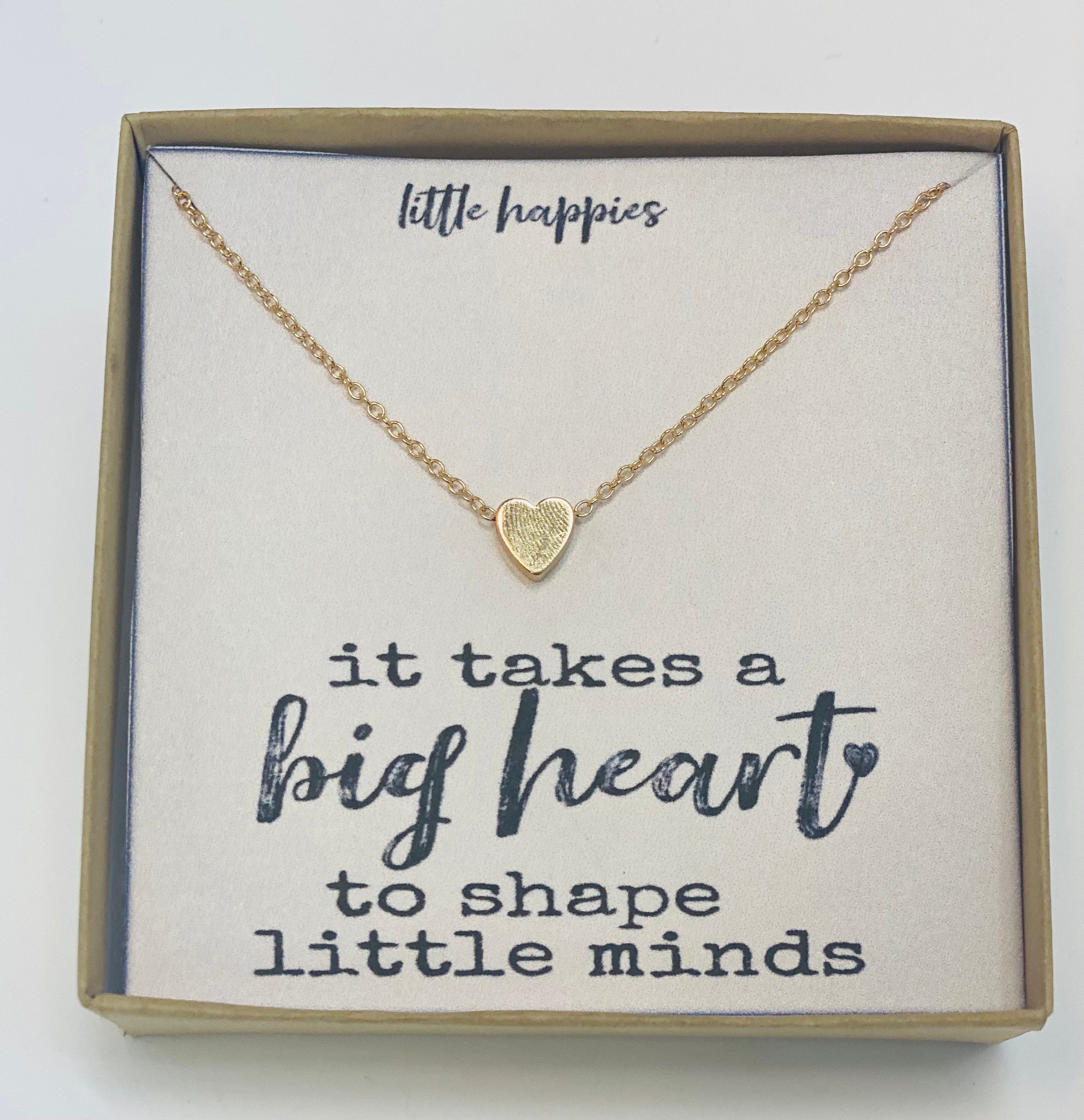Teacher Gifts, Gift for Teacher, It Takes A Big Heart, Heart Necklace, Christmas Gifts for Teachers, Teacher Appreciation Gift, Teacher