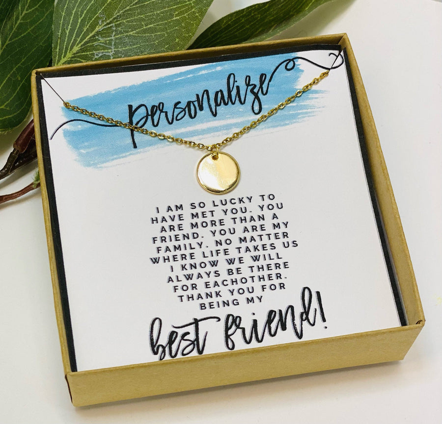 Best friend, BFF necklace, friends for disc necklace, friendship necklace, best friend gift, christmas gift friend, layering necklace