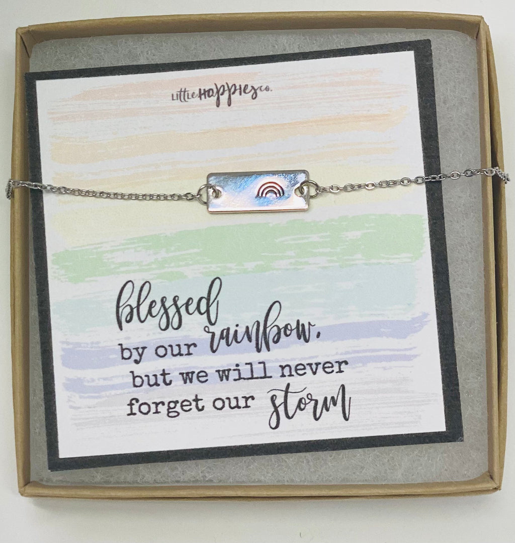 Rainbow baby necklace, rainbow babies, rainbow baby , baby after miscarriage, motherhood necklace, miscarriage gift, gift for rainbow baby