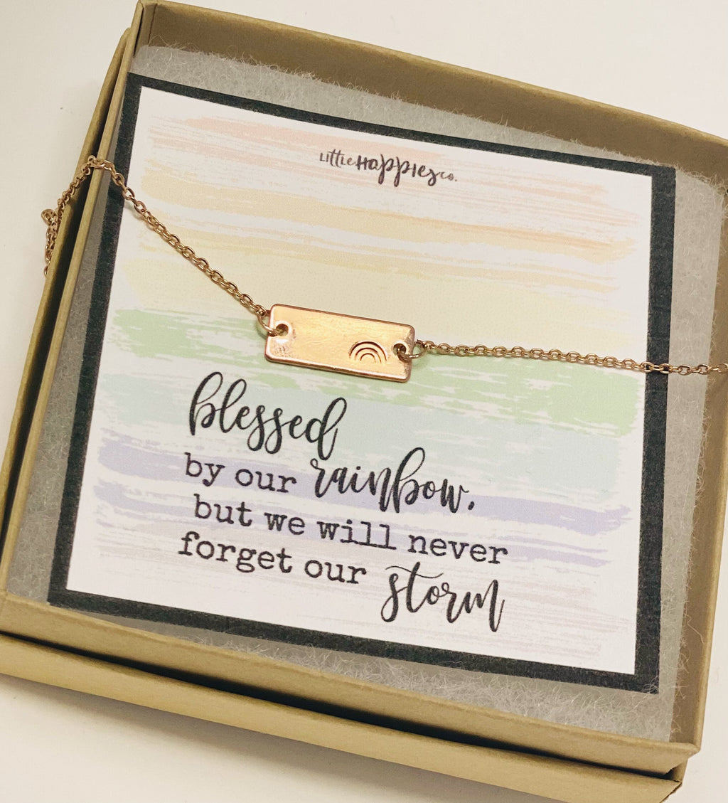 Rainbow baby necklace, rainbow babies, rainbow baby , baby after miscarriage, motherhood necklace, miscarriage gift, gift for rainbow baby
