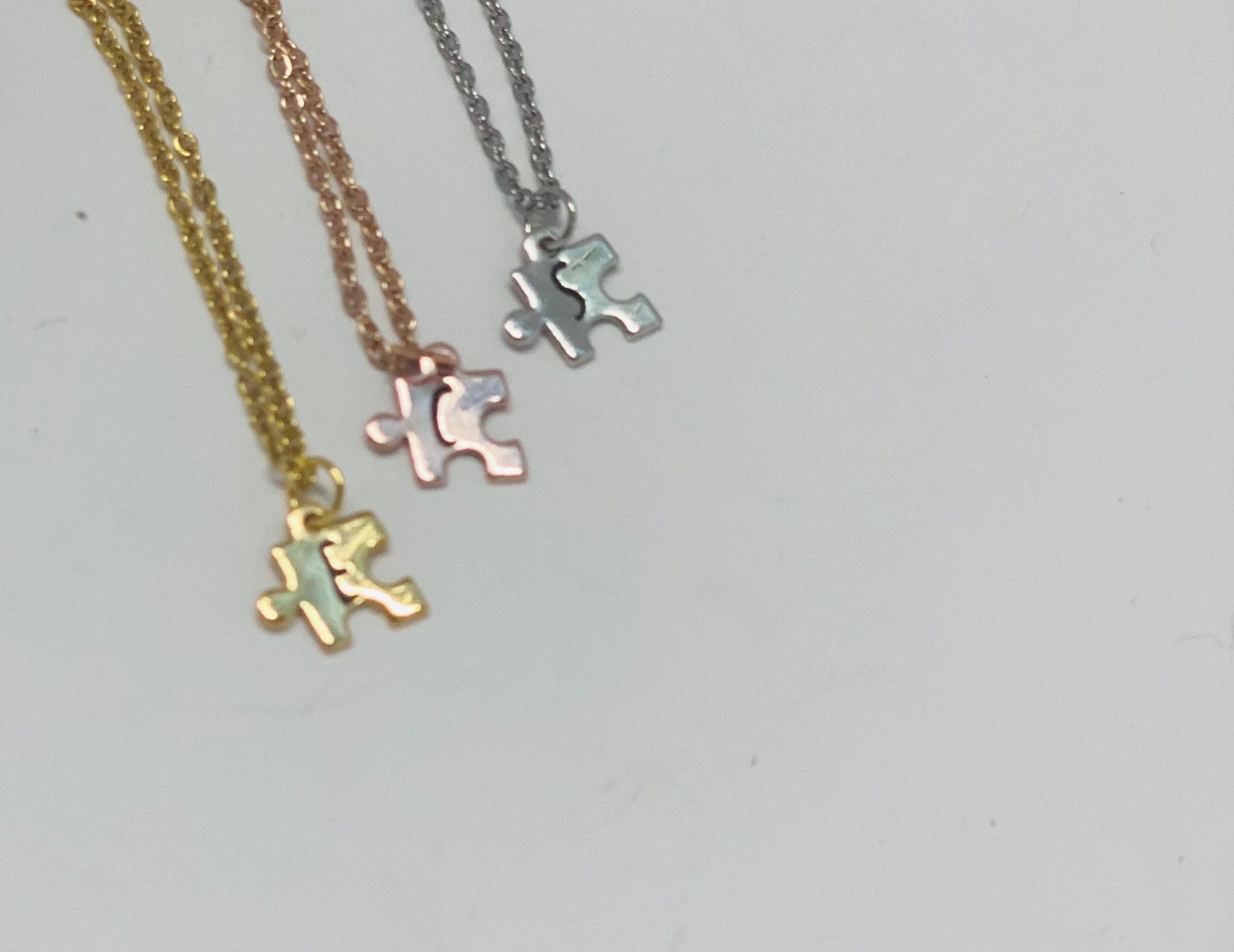 Best friend gifts, friendship gift, puzzle necklace, two necklaces, best friend birthday gift, personalized gift, initial necklace, necklace