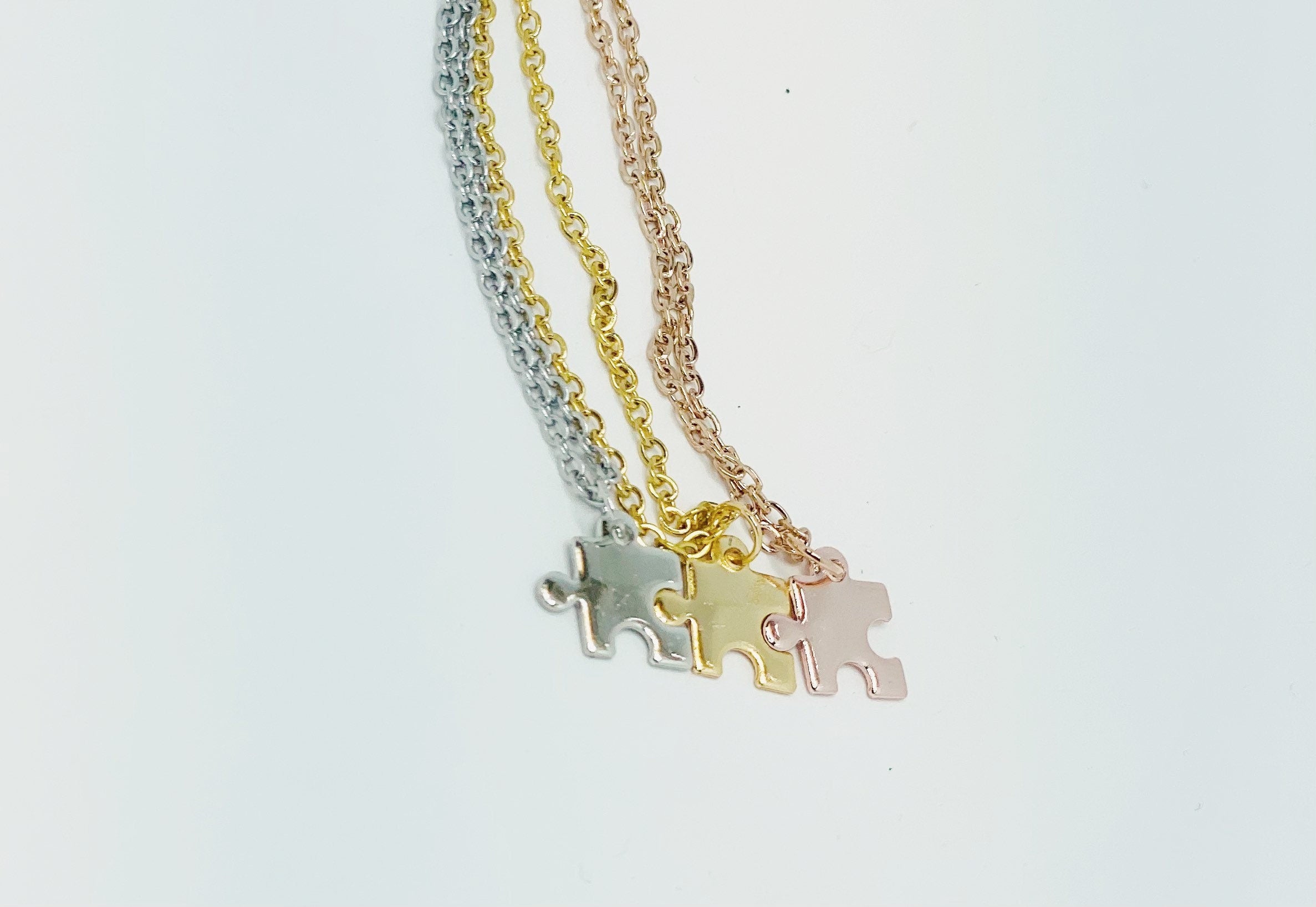 Best friend gifts, friendship gift, puzzle necklace, two necklaces, best friend birthday gift, personalized gift, initial necklace, necklace