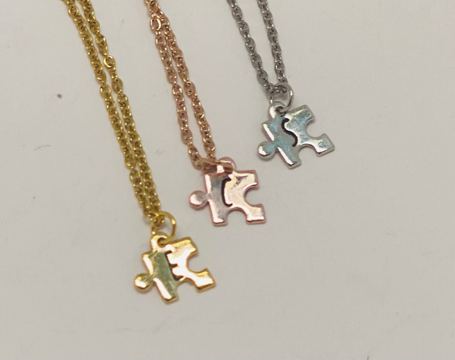 Best friend gifts, friendship gift, puzzle necklace, two necklaces, best friend birthday gift, personalized gift, initial necklace, necklace