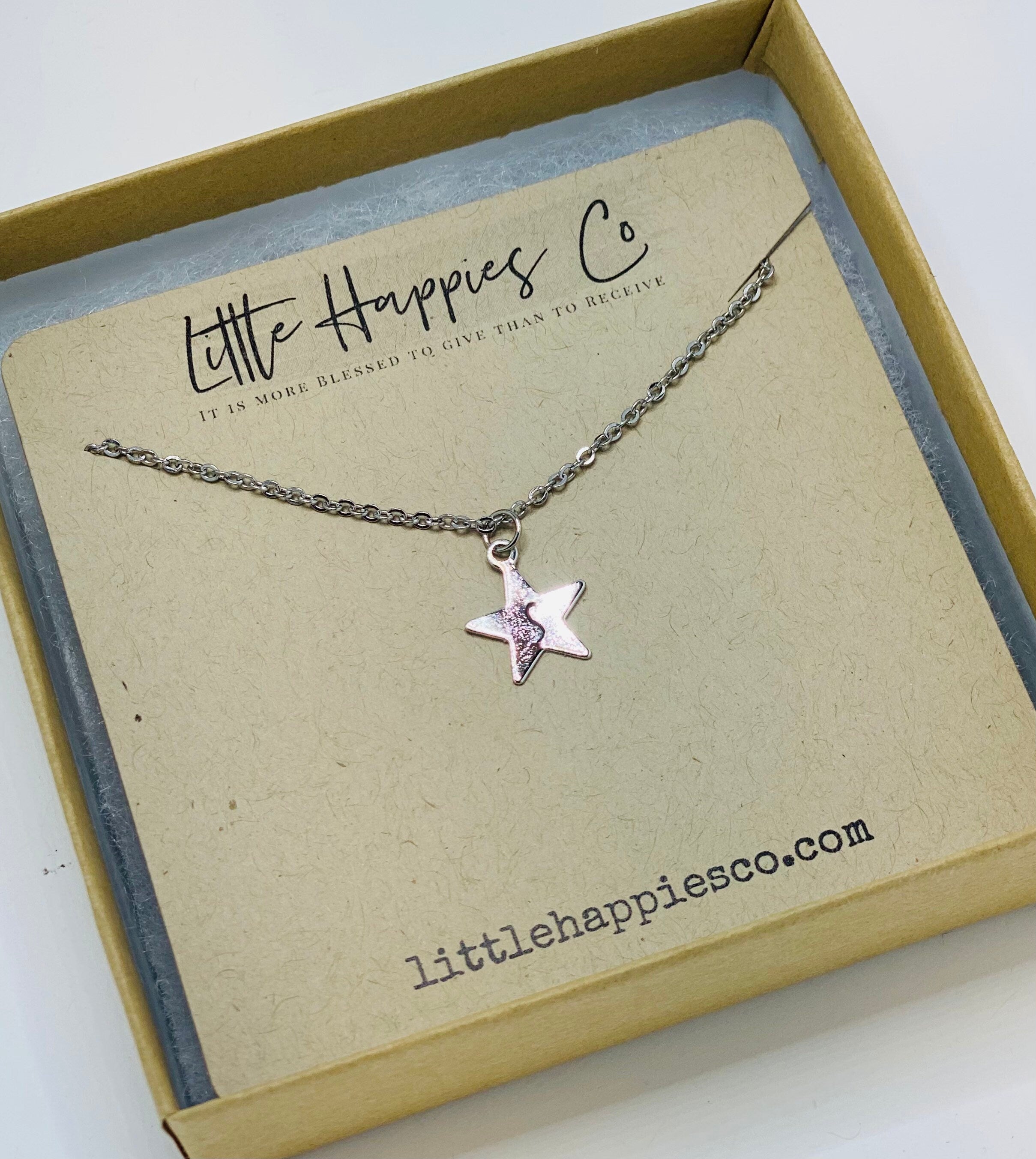 Best friend gifts, friendship gift, star necklace, two necklaces, best friend birthday gift, personalized gift, initial necklace, necklace