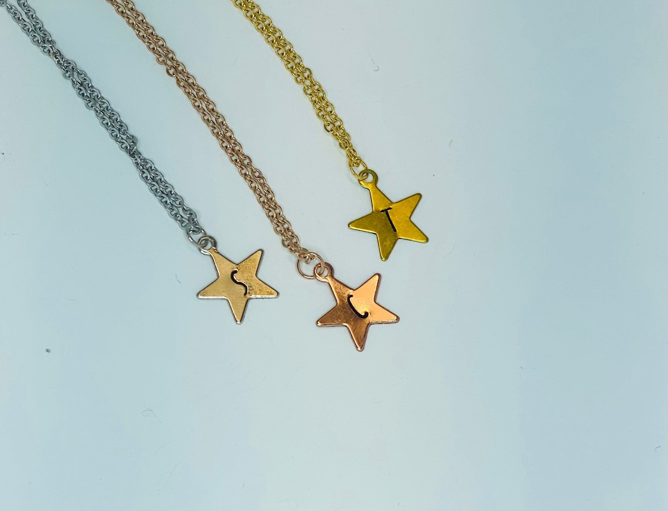 Best friend gifts, friendship gift, star necklace, two necklaces, best friend birthday gift, personalized gift, initial necklace, necklace