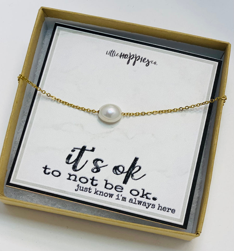 Encouragement gift, miscarriage necklace, sympathy necklace, sympathy gift, loss of a loved one, pet death, it’s ok that your are not ok